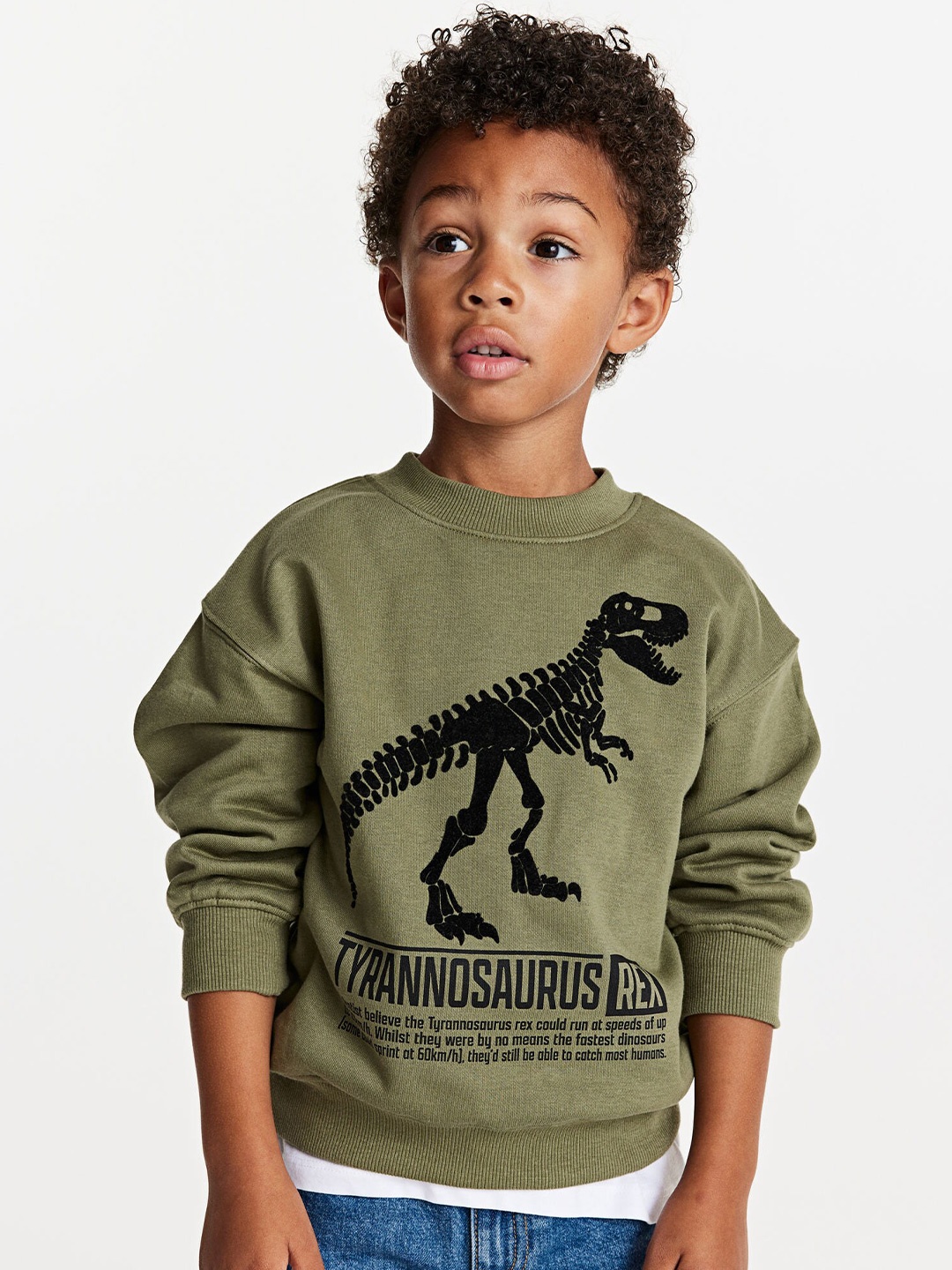 H&M Boys Oversized Sweatshirt, Green