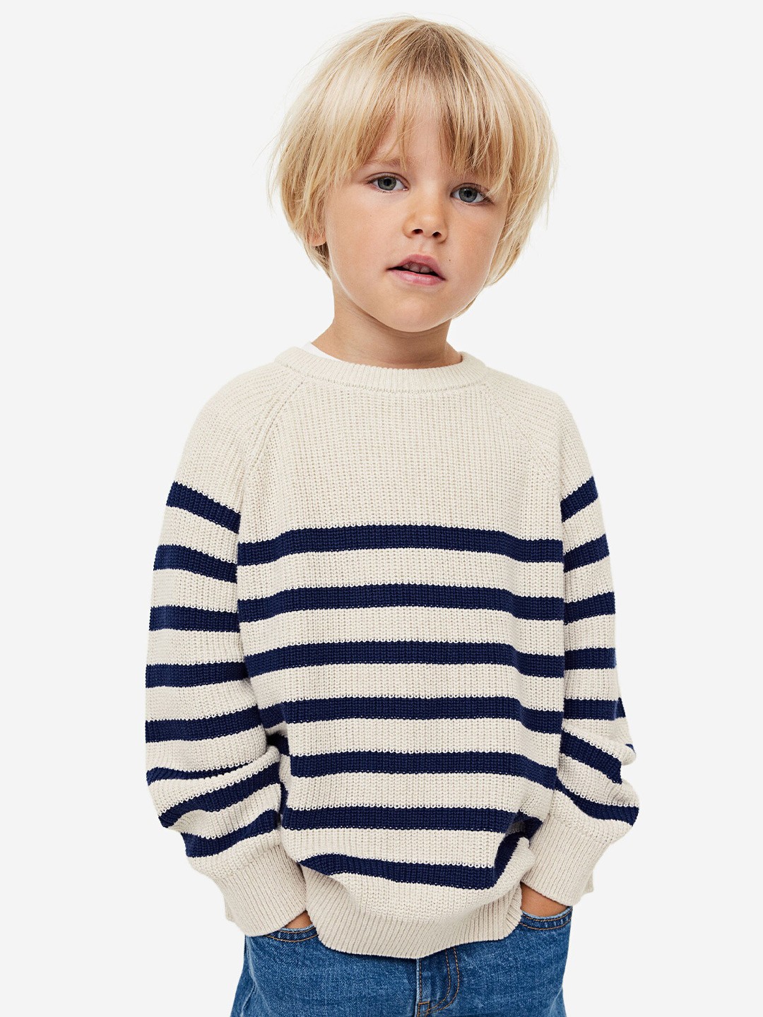 

H&M Boys Cotton Jumper, Beige