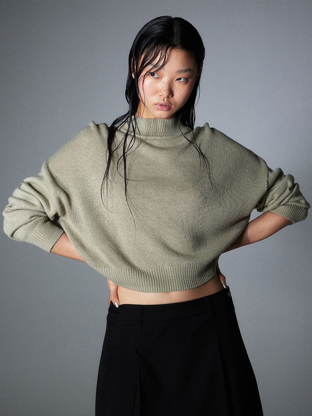 

H&M Women Acrylic Jumper, Green