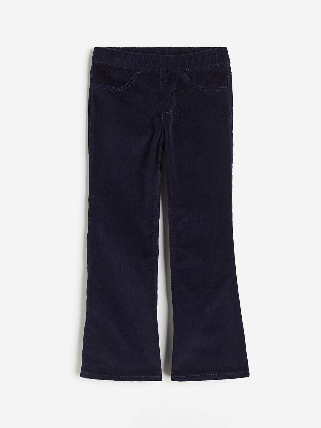 

H&M Girls Flared Pull-On Corduroy Trousers, Navy blue
