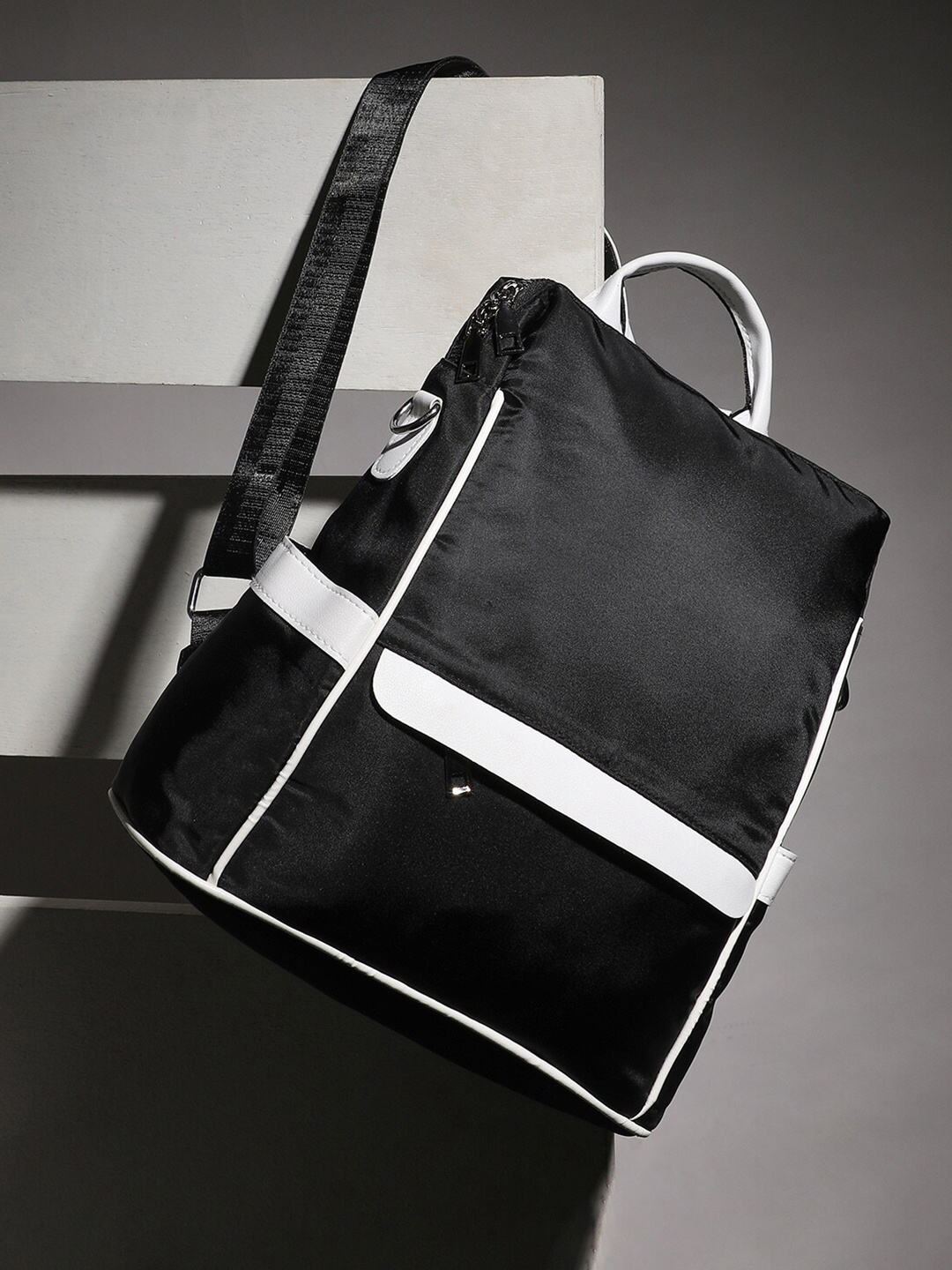 

French Accent Men Non-Padded Backpack, Black