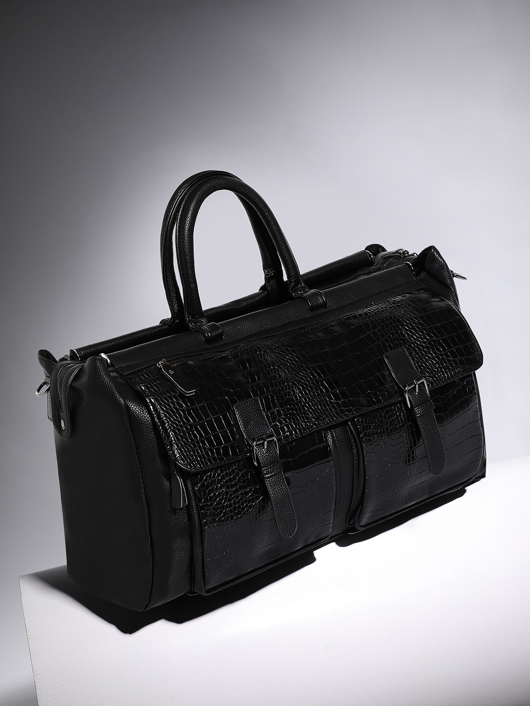 

French Accent Men Large Duffel Bag, Black