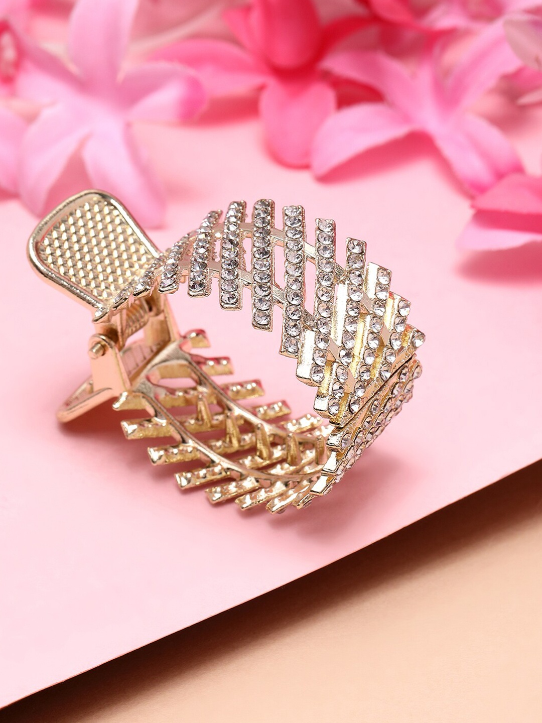 

PANASH Gold-Plated CZ-Stone Studded Claw Clip
