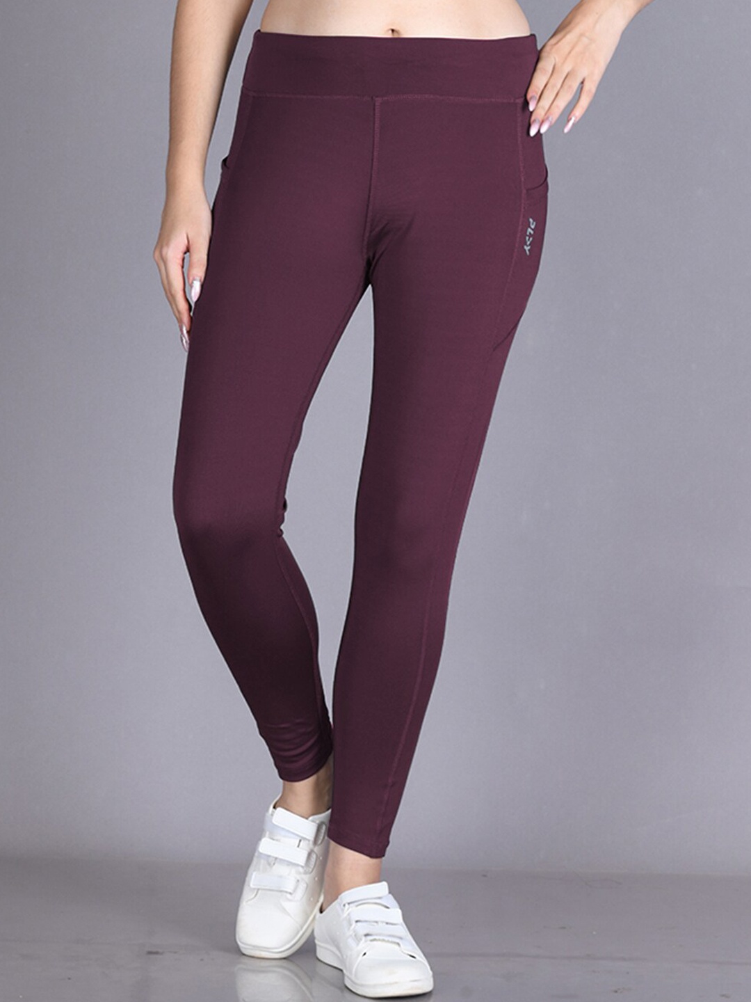 

LYRA Women Rapid-Dry Ankle-Length Gym Tights, Maroon