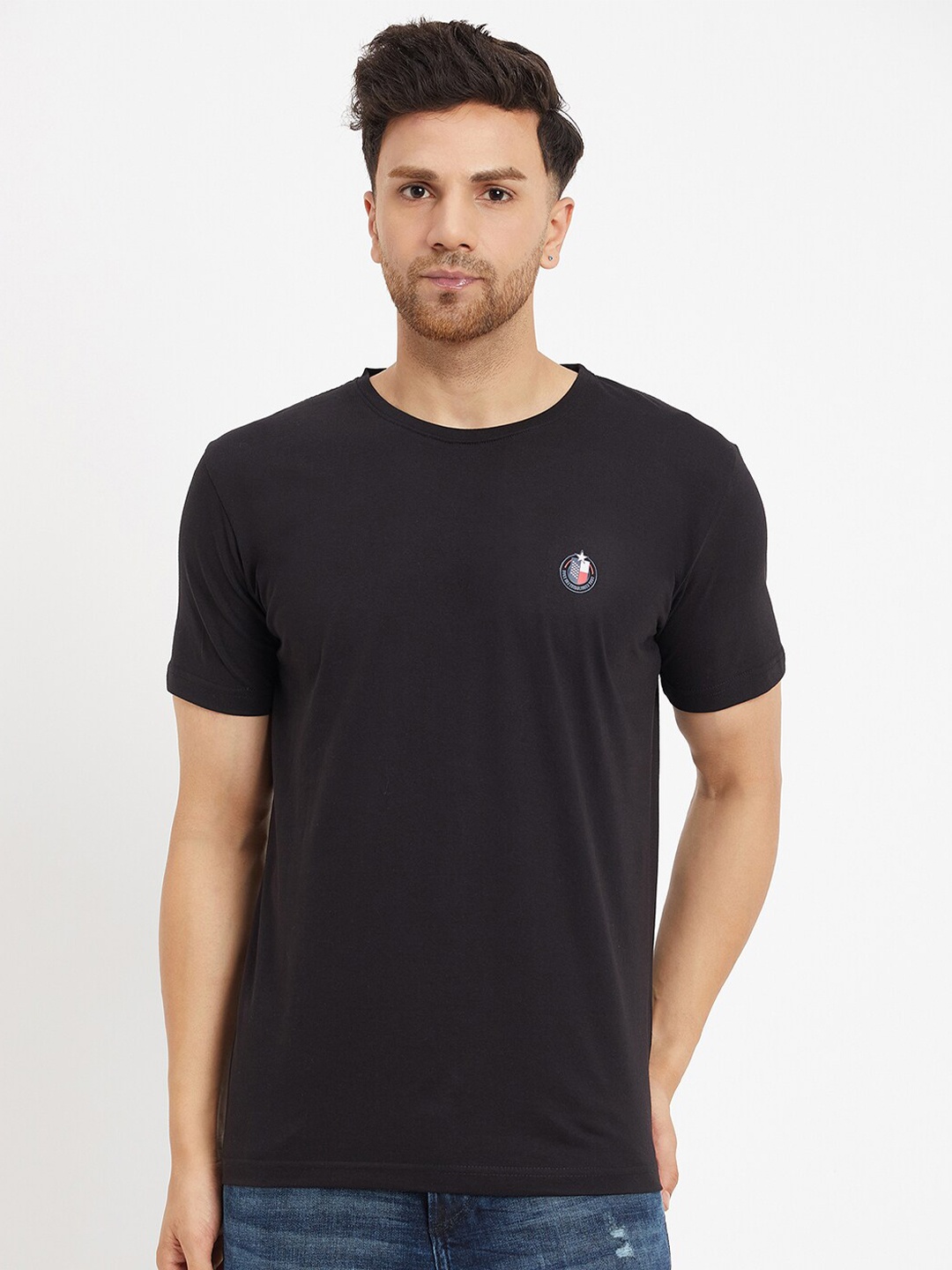 

Duke Short Sleeves Slim Fit Cotton T-shirt, Black