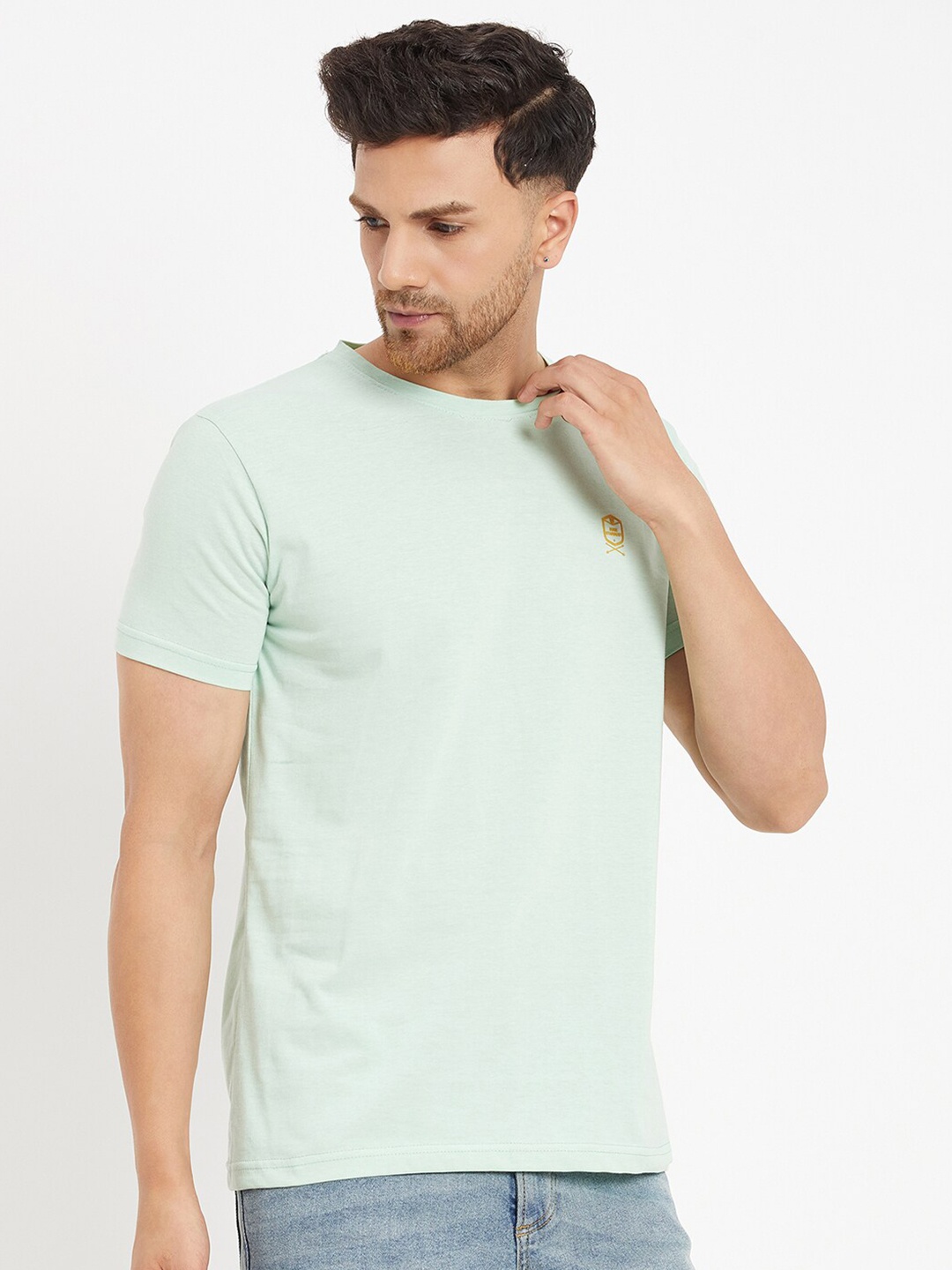 

Duke Round Neck Slim Fit Cotton T-shirt, Green