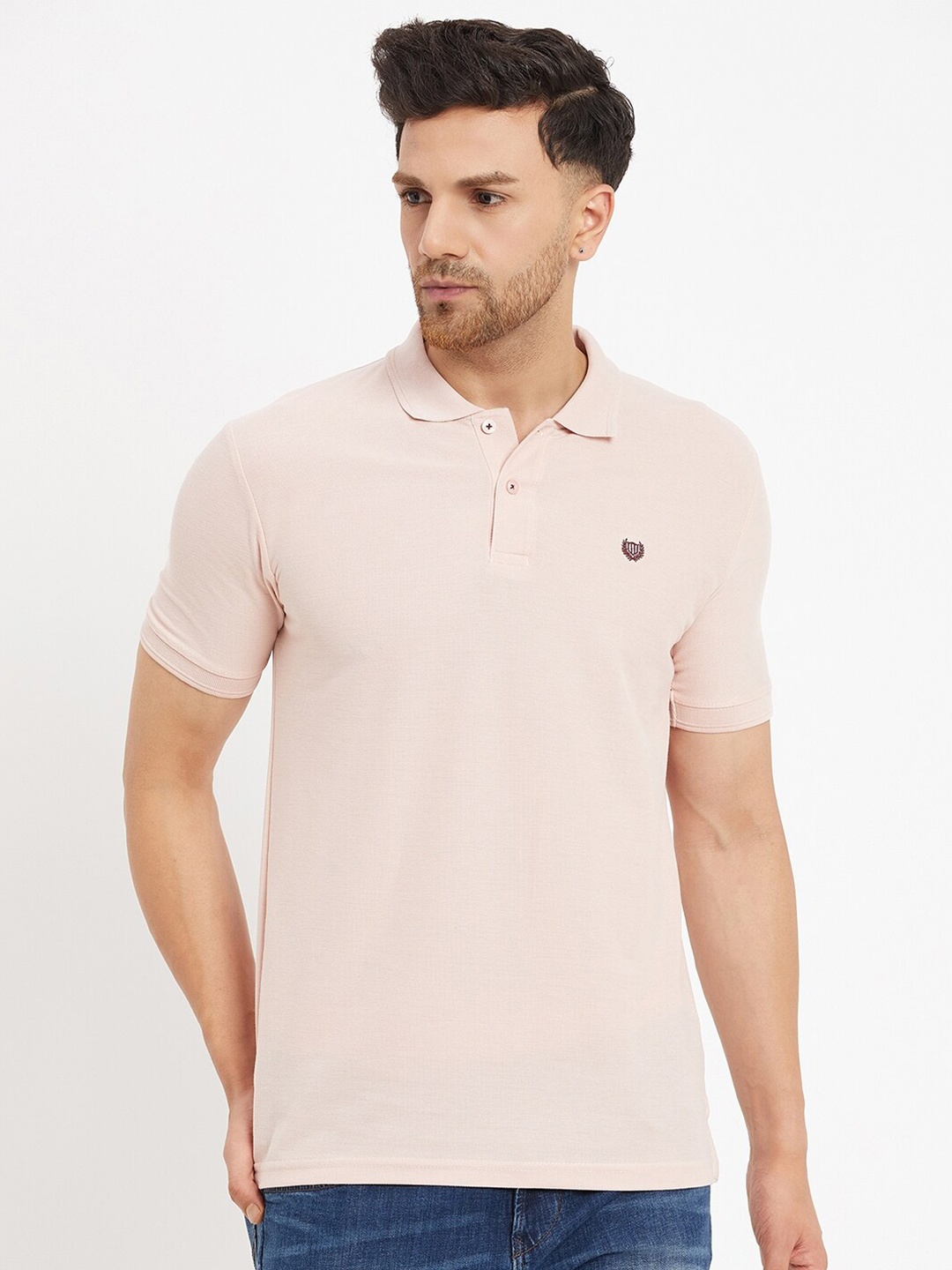 

Duke Polo Collar Slim Fit Cotton T-shirt, Pink