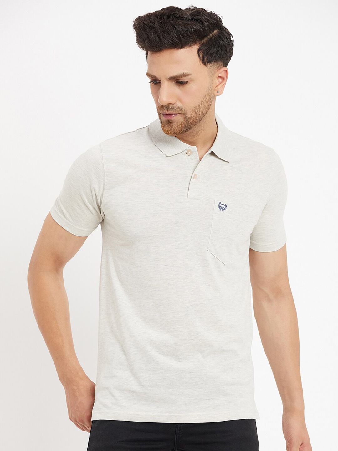 

Duke Polo Collar Slim Fit Cotton T-shirt, Grey