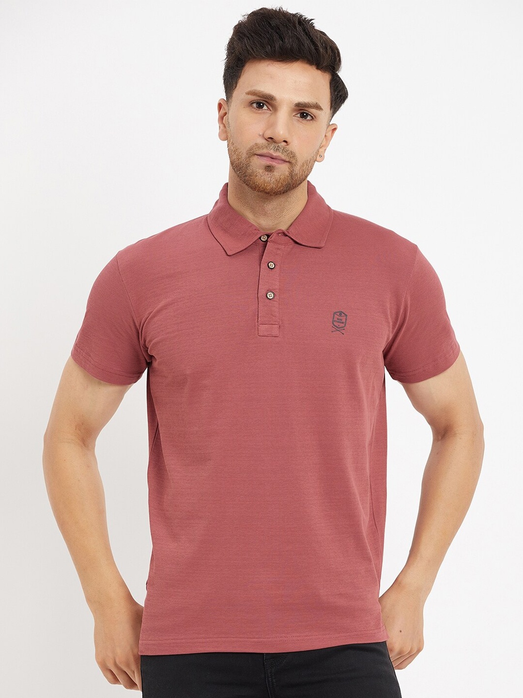 

Duke Polo Collar Slim Fit Cotton T-shirt, Maroon