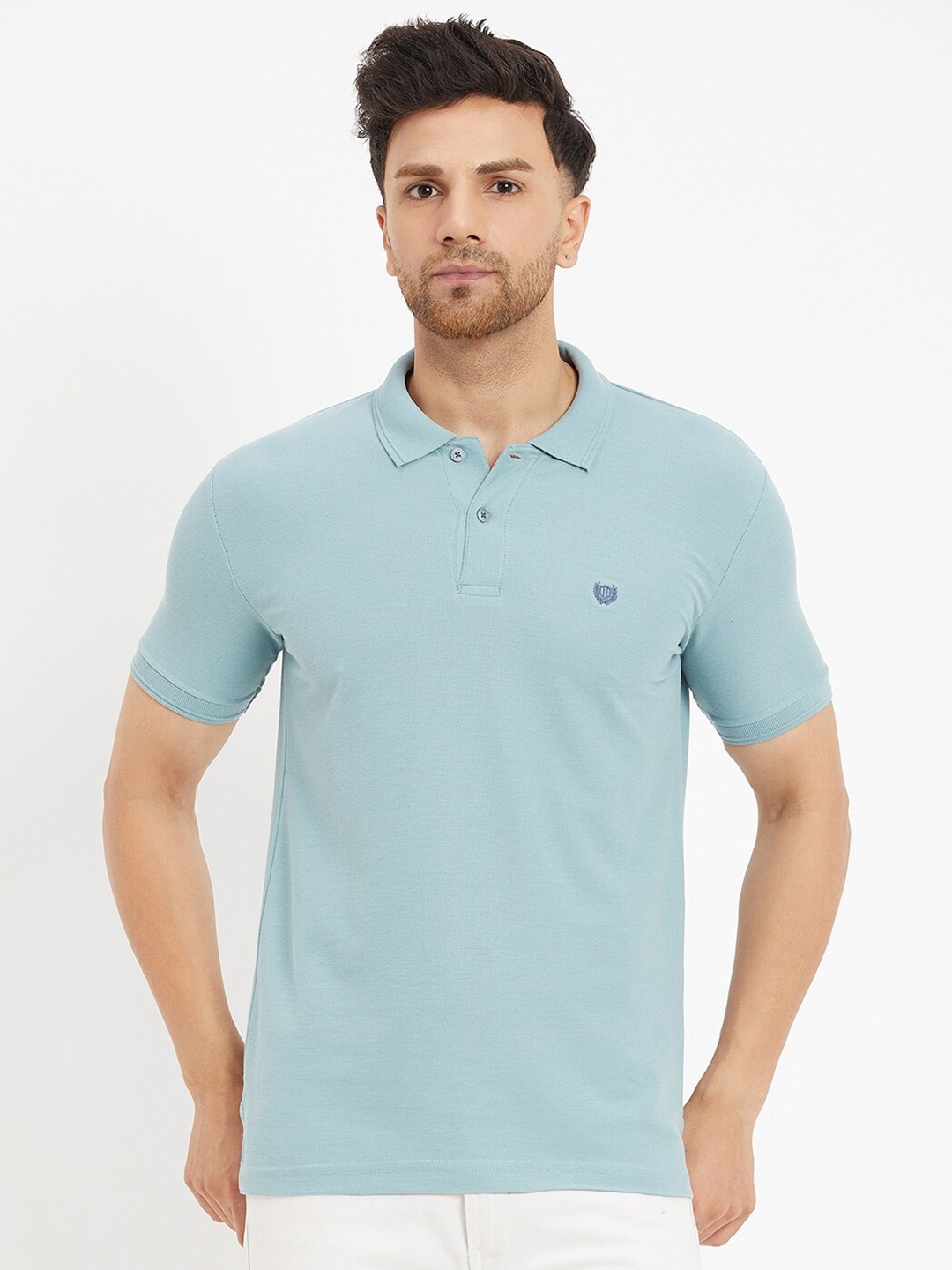 

Duke Polo Collar Slim Fit Cotton T-shirt, Blue