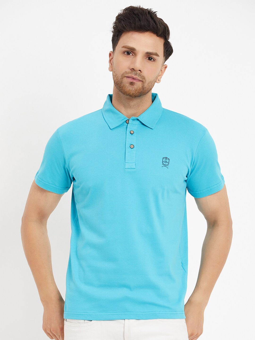 

Duke Polo Collar Slim Fit Cotton T-shirt, Blue