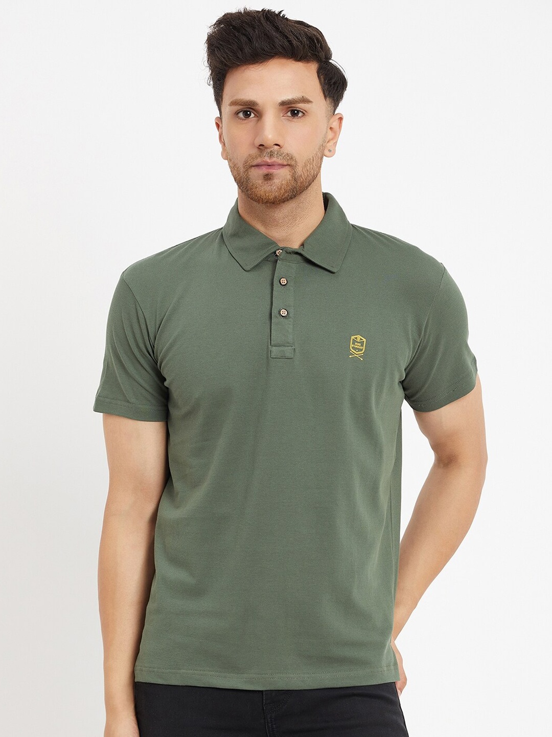 

Duke Polo Collar Slim Fit Cotton T-shirt, Green
