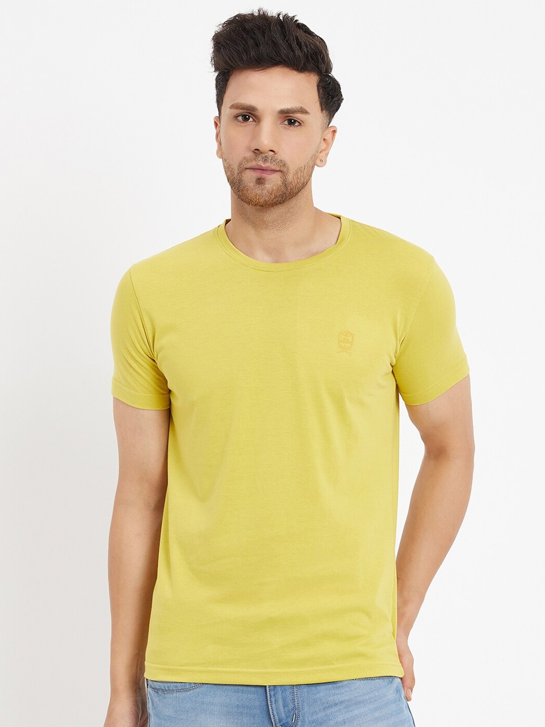 

Duke Round Neck Slim Fit Cotton T-shirt, Green