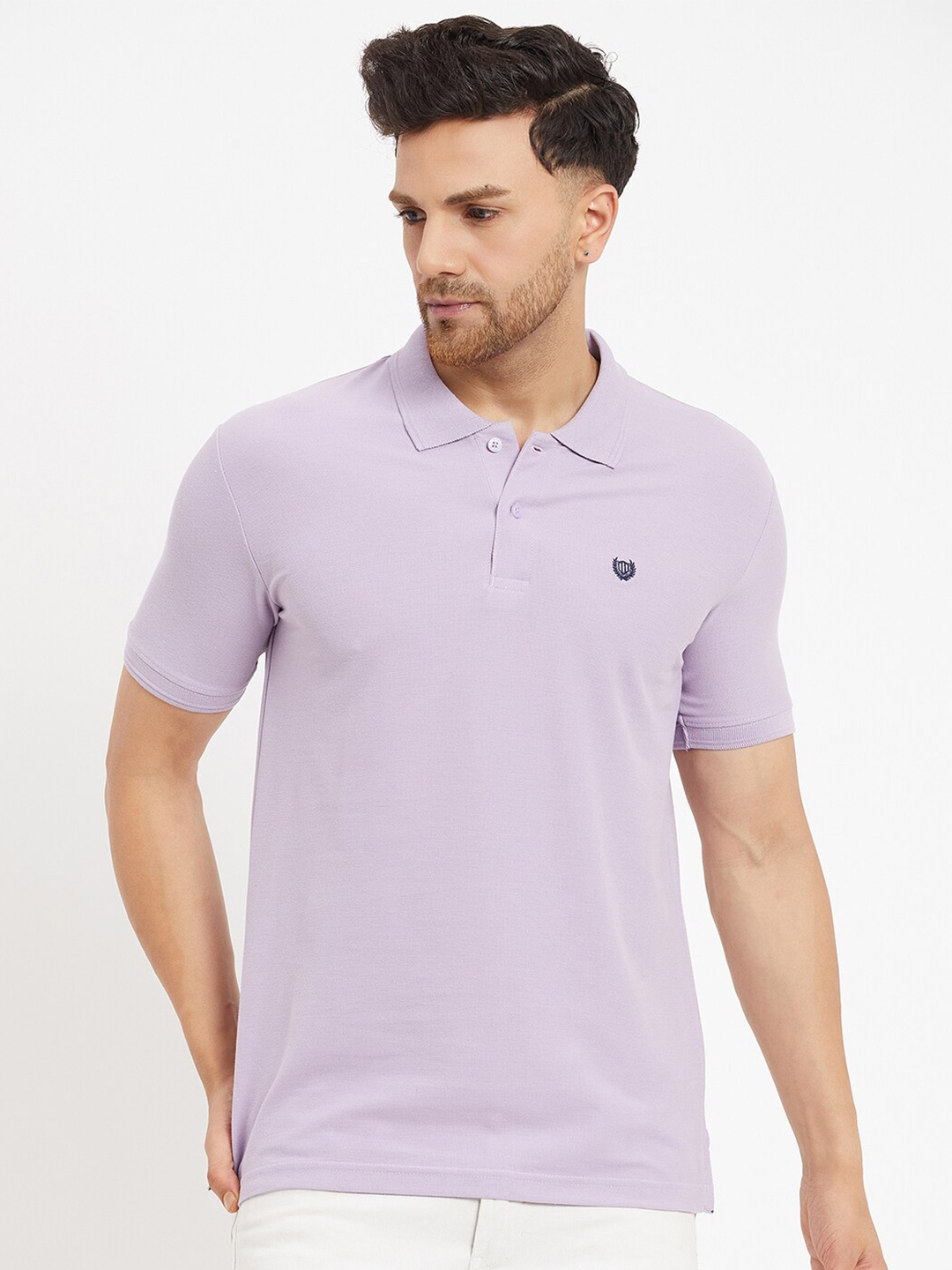 

Duke Polo Collar Slim Fit Cotton T-shirt, Purple