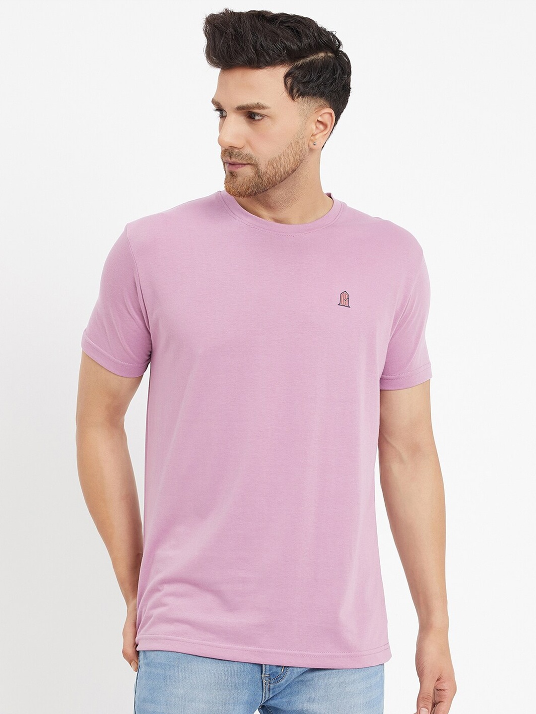 

Duke Round Neck Slim Fit Cotton T-shirt, Purple