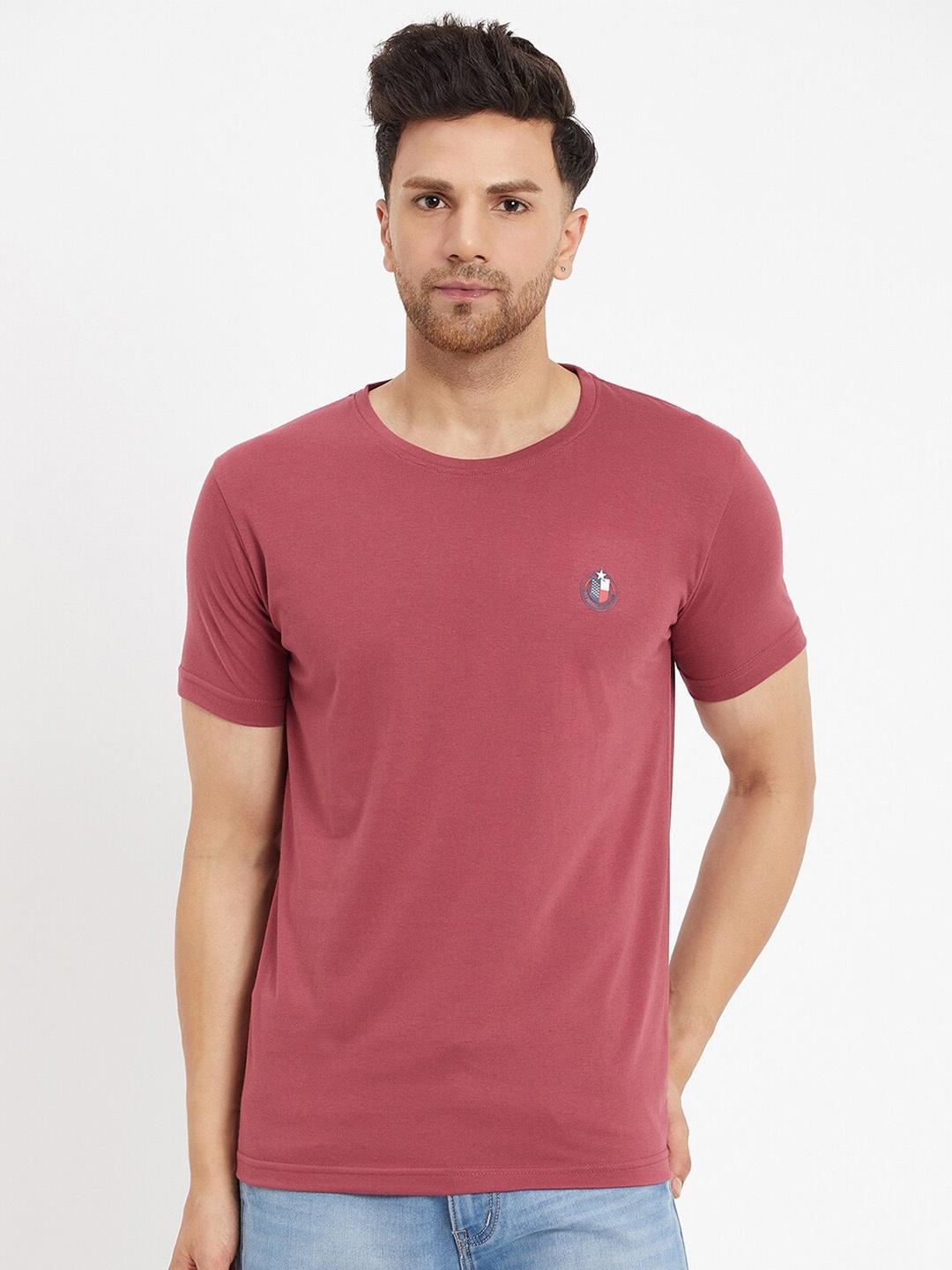 

Duke Short Sleeves Slim Fit Cotton T-shirt, Maroon