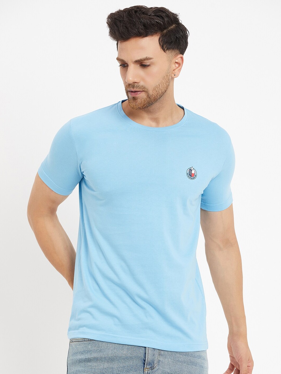 

Duke Short Sleeves Slim Fit Cotton T-shirt, Blue