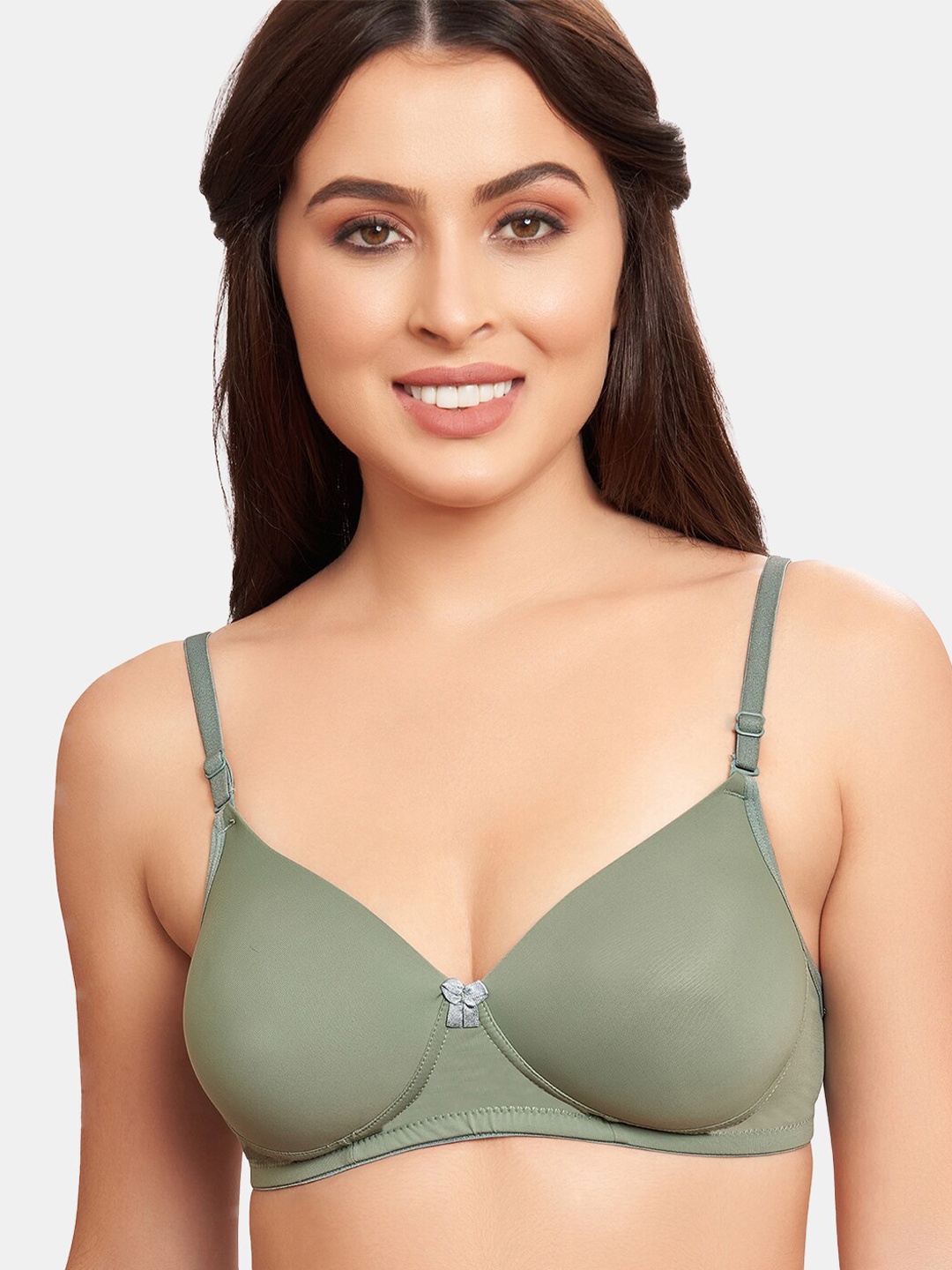 

SKDREAMS Full Coverage Underwired Heavily Padded T-shirt Bra With All Day Comfort, Olive