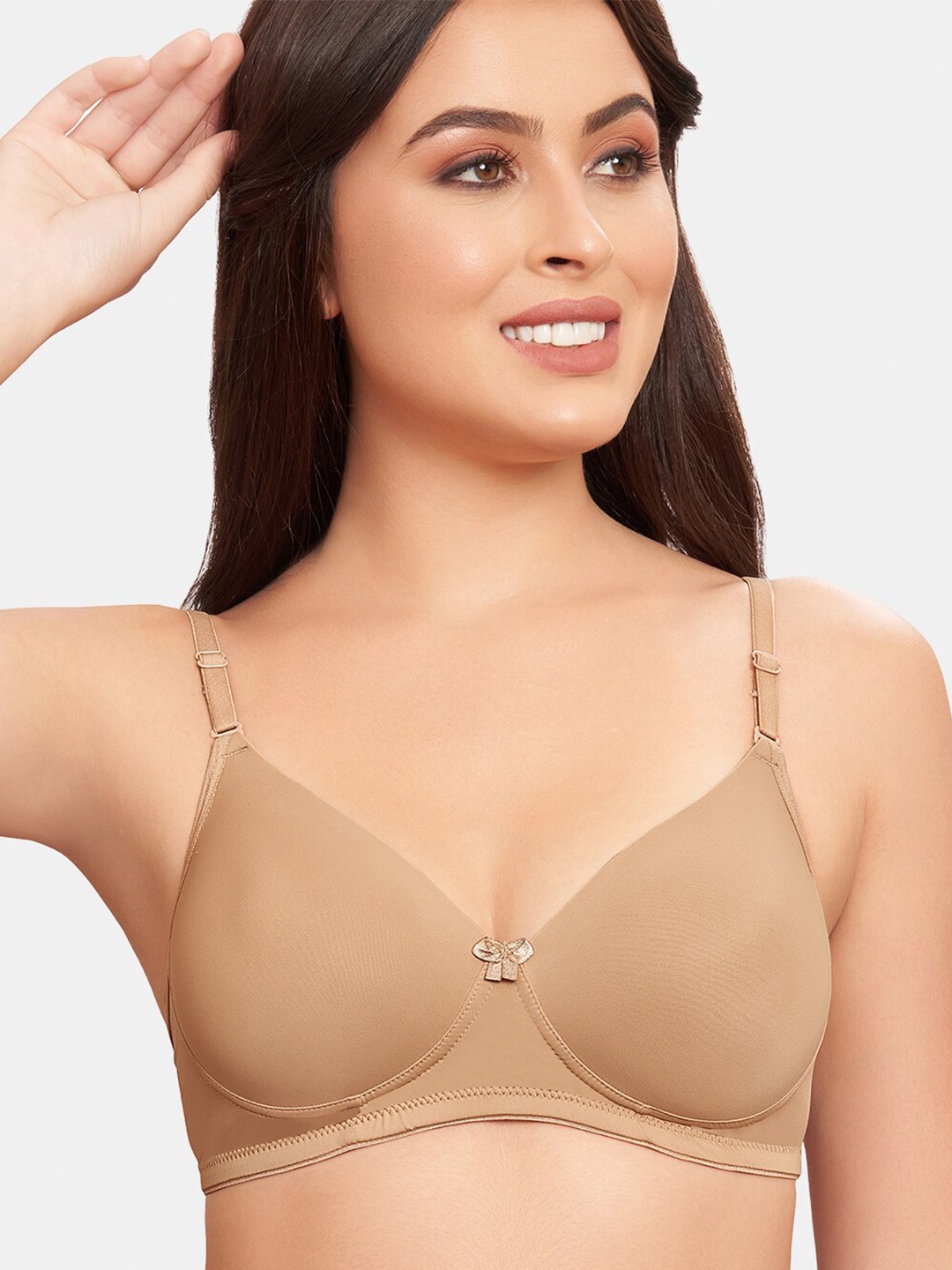 

SKDREAMS Full Coverage Heavily Padded All Day Comfort T-shirt Bra, Nude