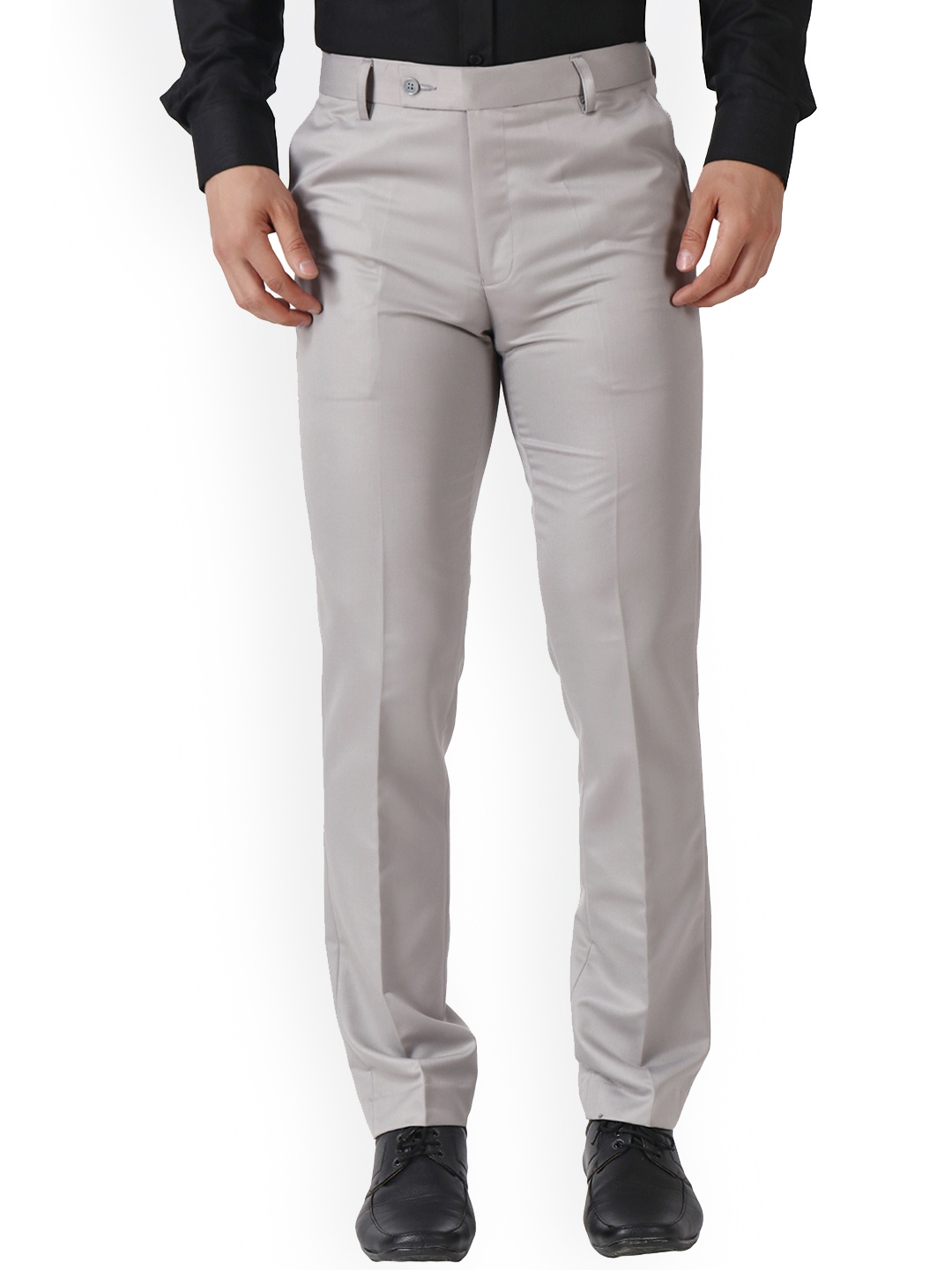

MALENO Men Smart Slim Fit Trousers, Grey