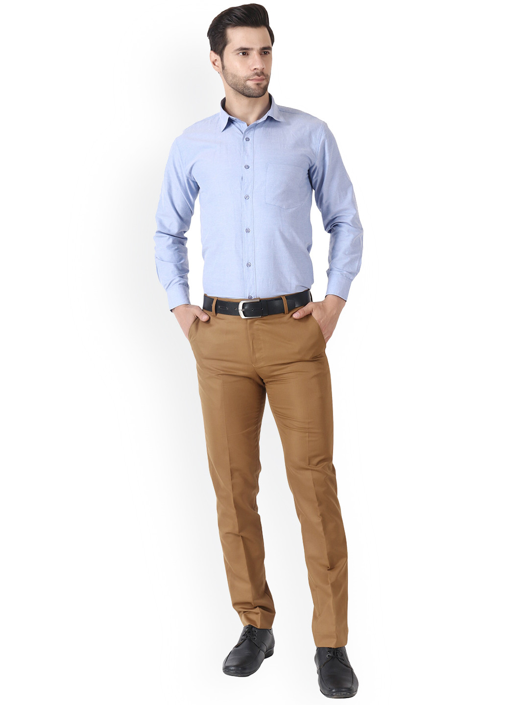 

MALENO Men Smart Slim Fit Chinos Trousers, Camel brown