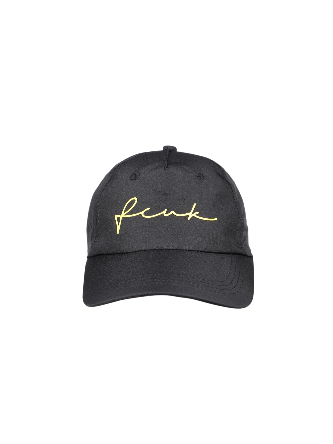 

French Connection Men Printed Snapback Cap, Black
