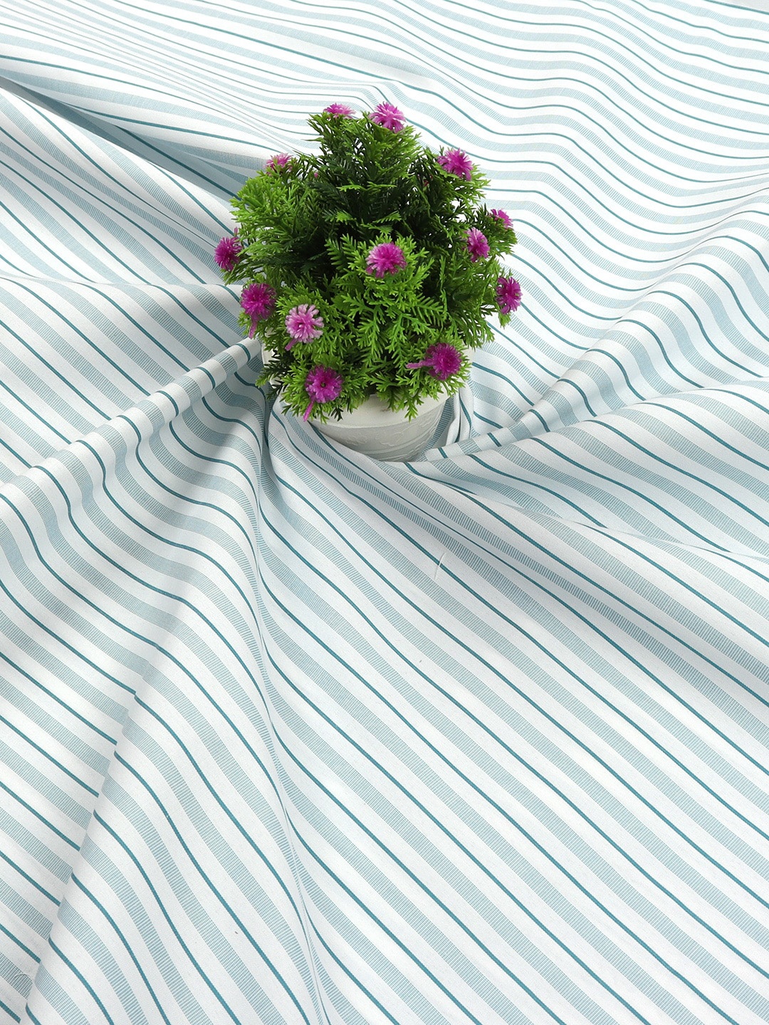 

Ramraj Men Striped Cotton Shirt & Trouser Clothing Fabric, White