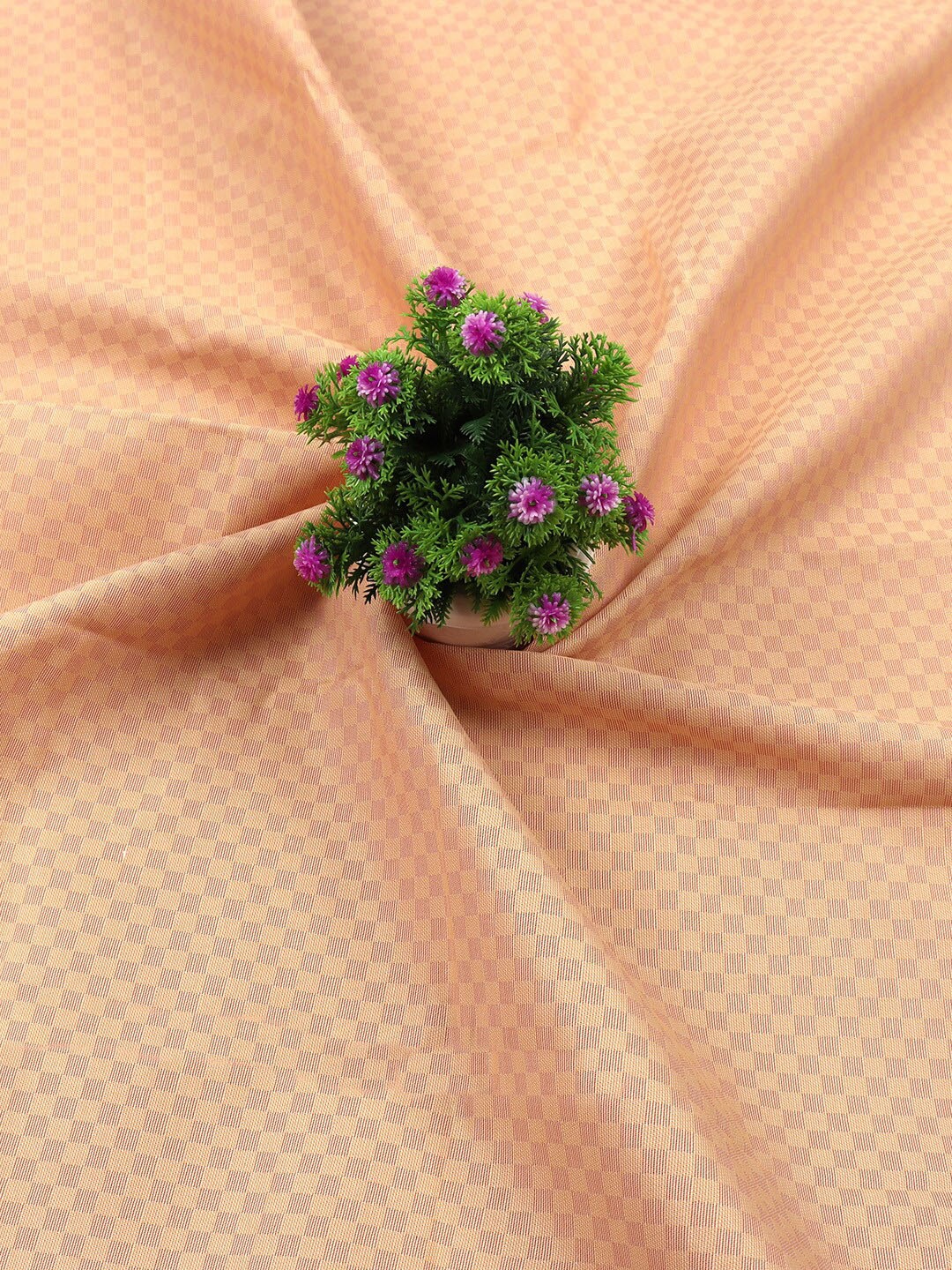 

Ramraj Men Checked Cotton Shirt & Trouser Clothing Fabric, Peach