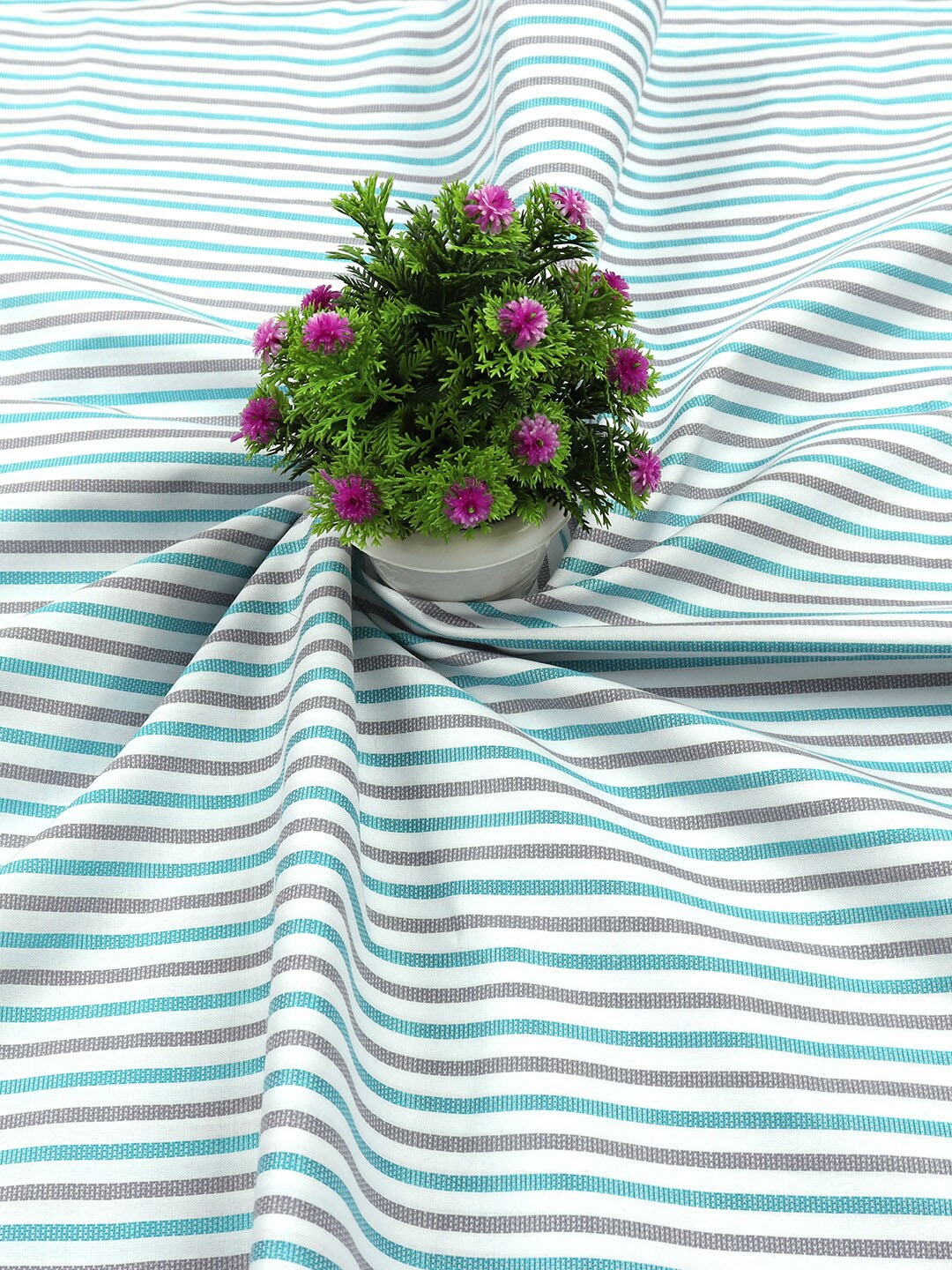 

Ramraj Men Striped Cotton Shirt & Trouser Clothing Fabric, White