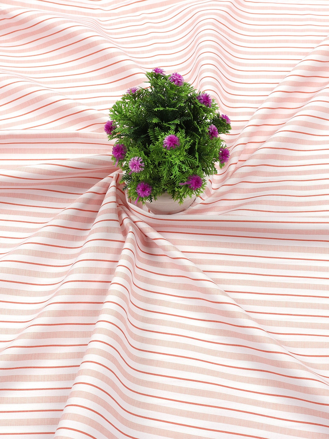 

Ramraj Men Striped Cotton Shirt & Trouser Clothing Fabric, White