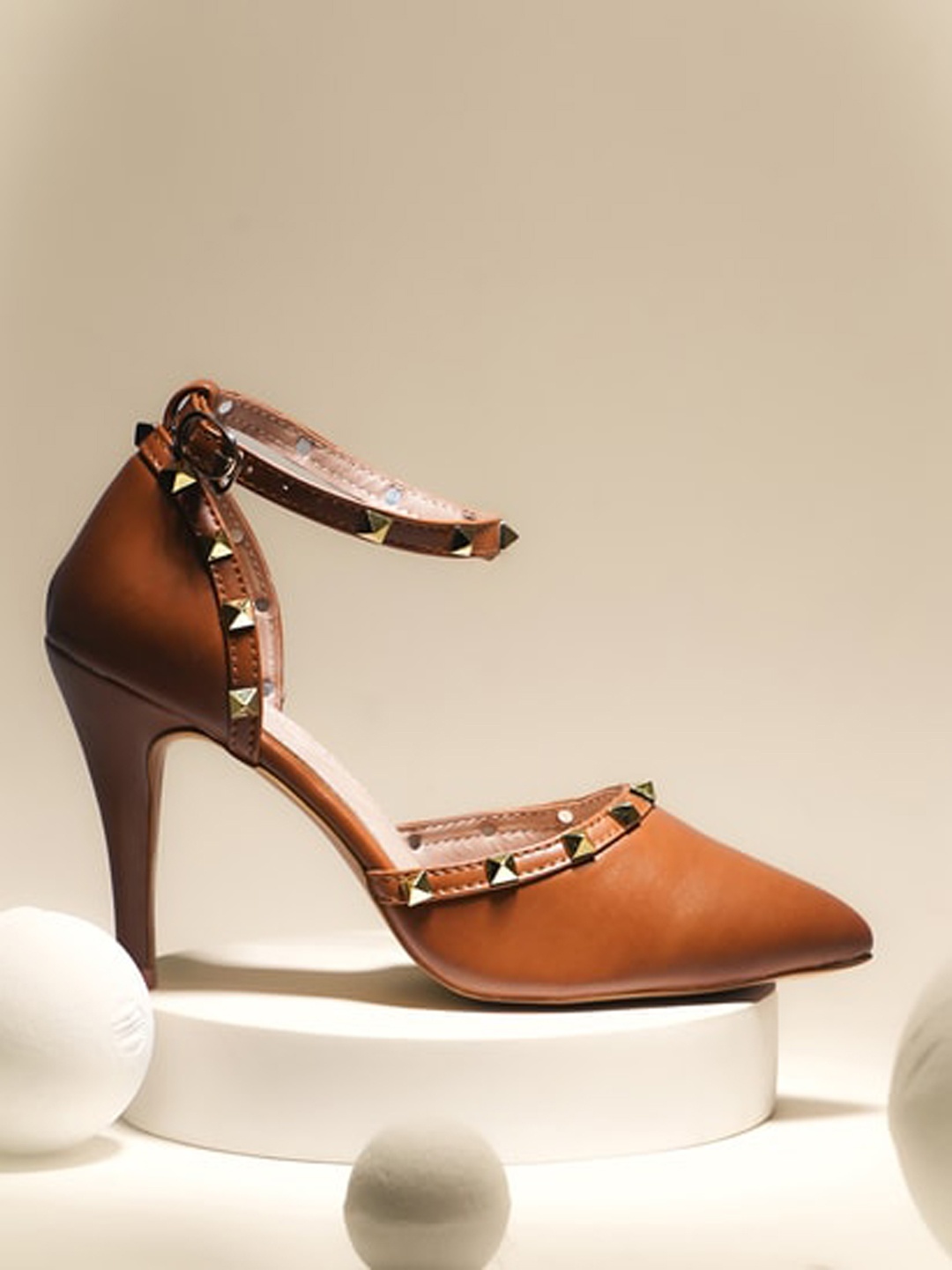 

THE WHITE POLE Embellished Slim Heel Pumps, Brown