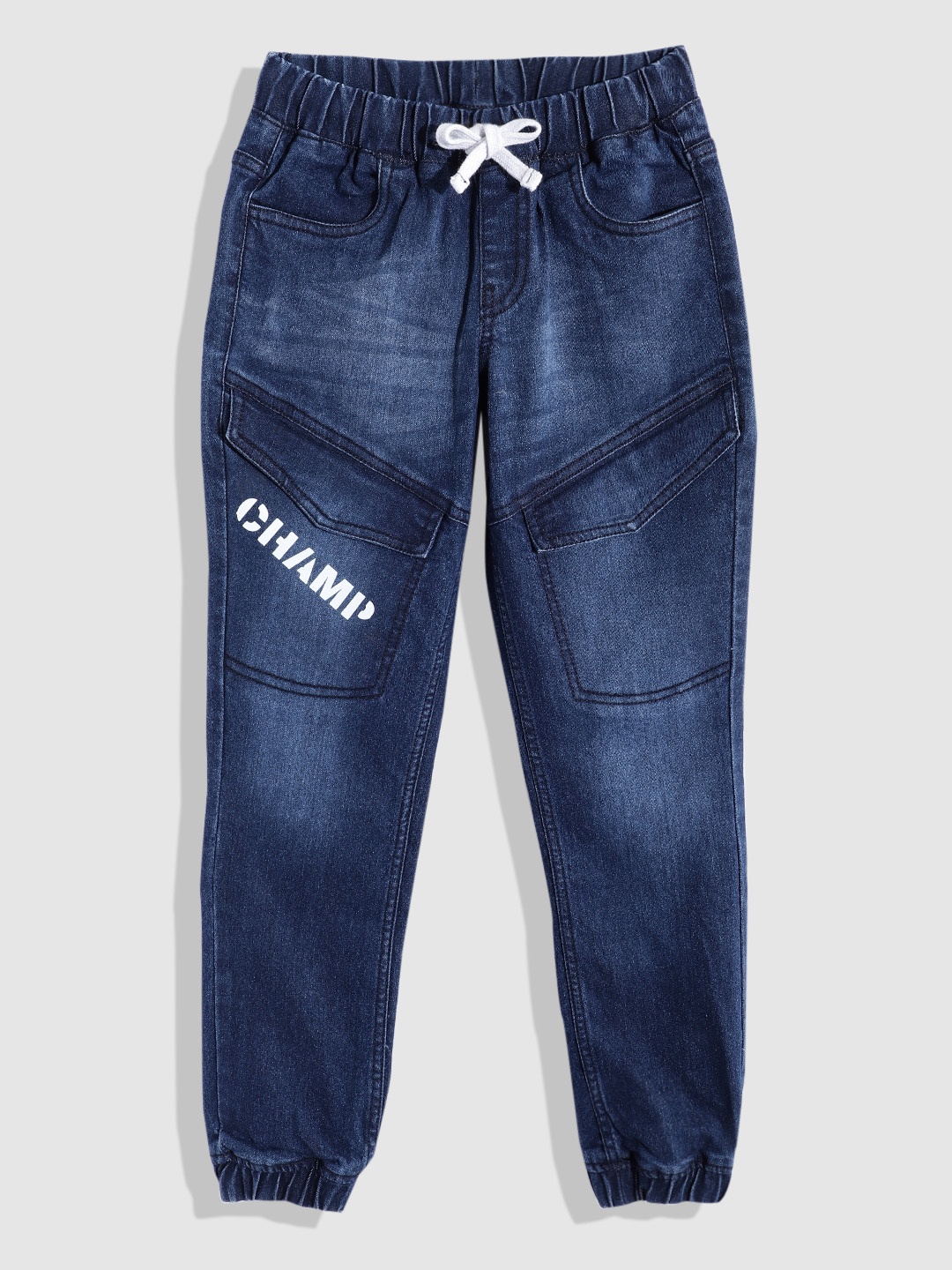 

YK Boys Mid-Rise Light Fade Jogger Jeans, Navy blue