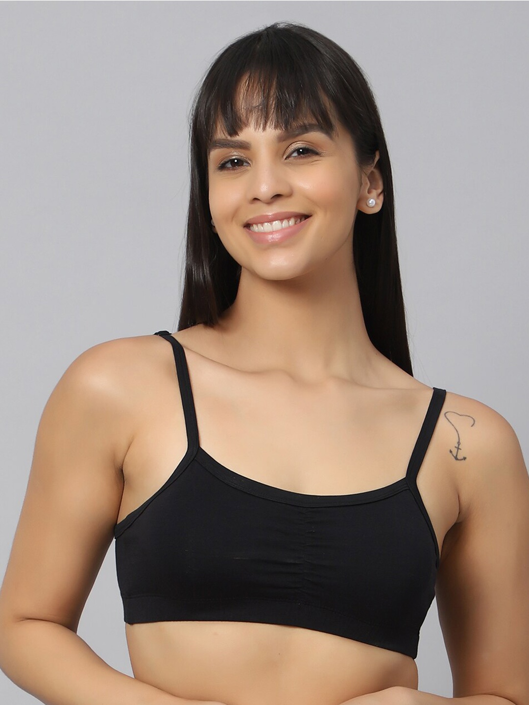 

Bluenixie Full Coverage Bra Non-Wired Non Padded Bra, Black