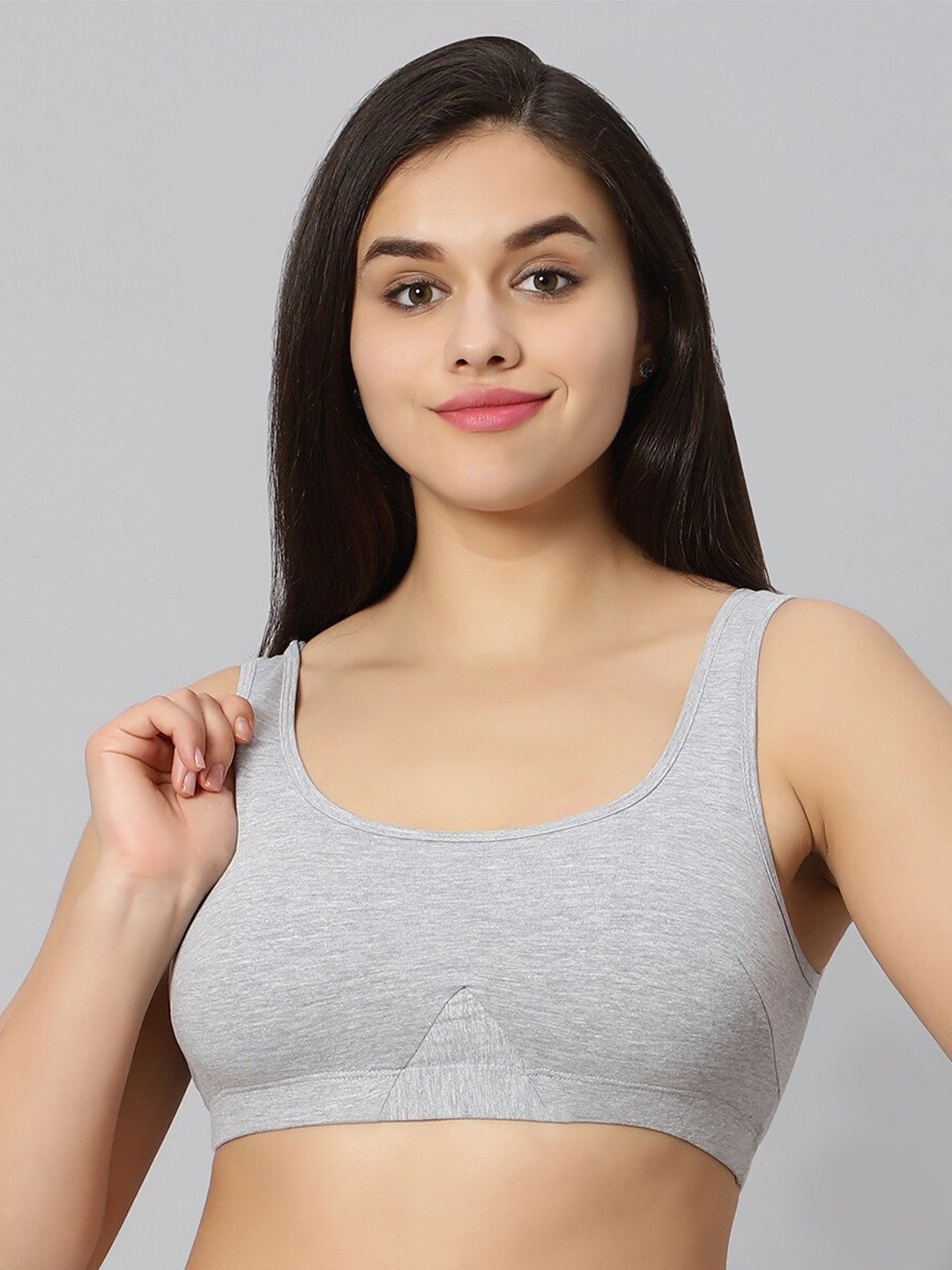 

Bluenixie Full Coverage Bra Non-Wired Non Padded Bra, Grey