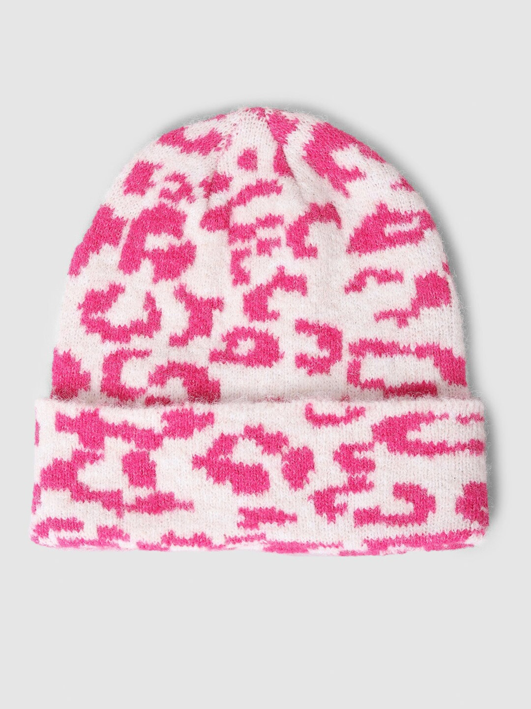 

ONLY Women Self Design Beanie, Pink