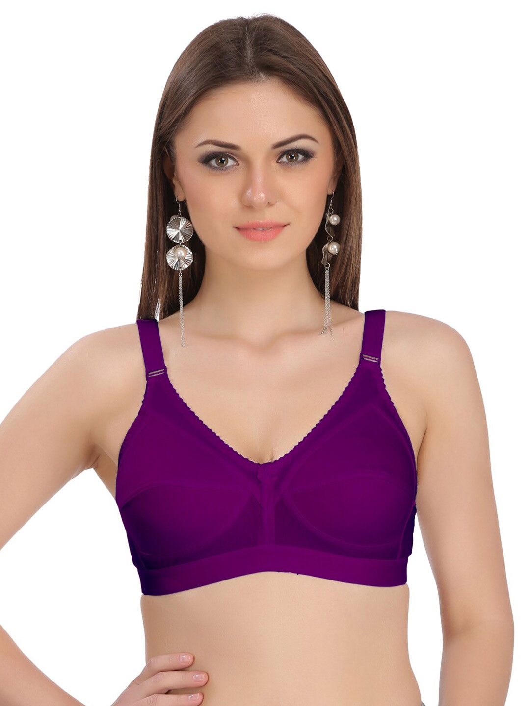 

Eve's Beauty Full Coverage Cotton Minimizer Bra With All Day Comfort, Purple