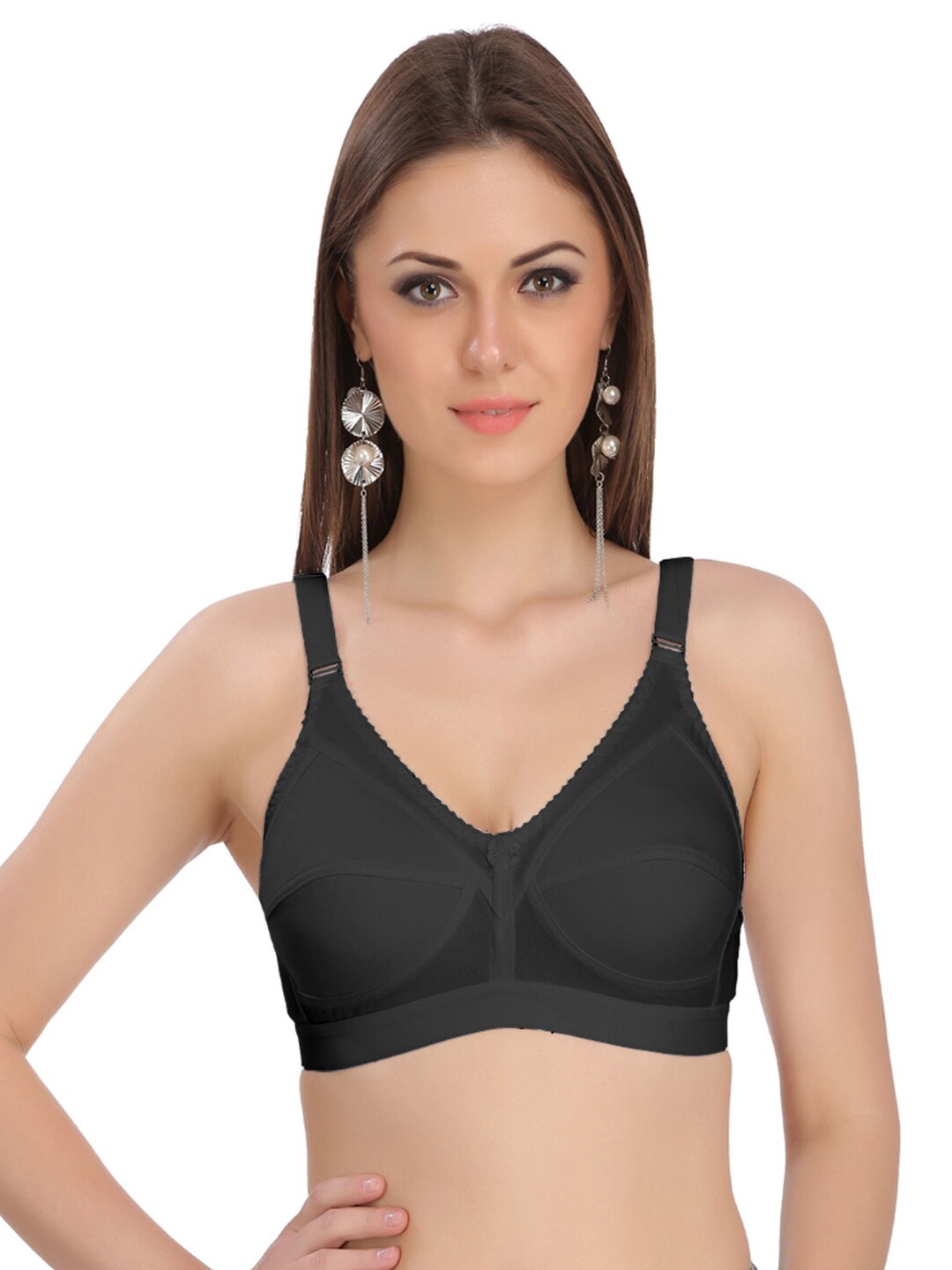 

Eve's Beauty Full Coverage Cotton Minimizer Bra With All Day Comfort, Black