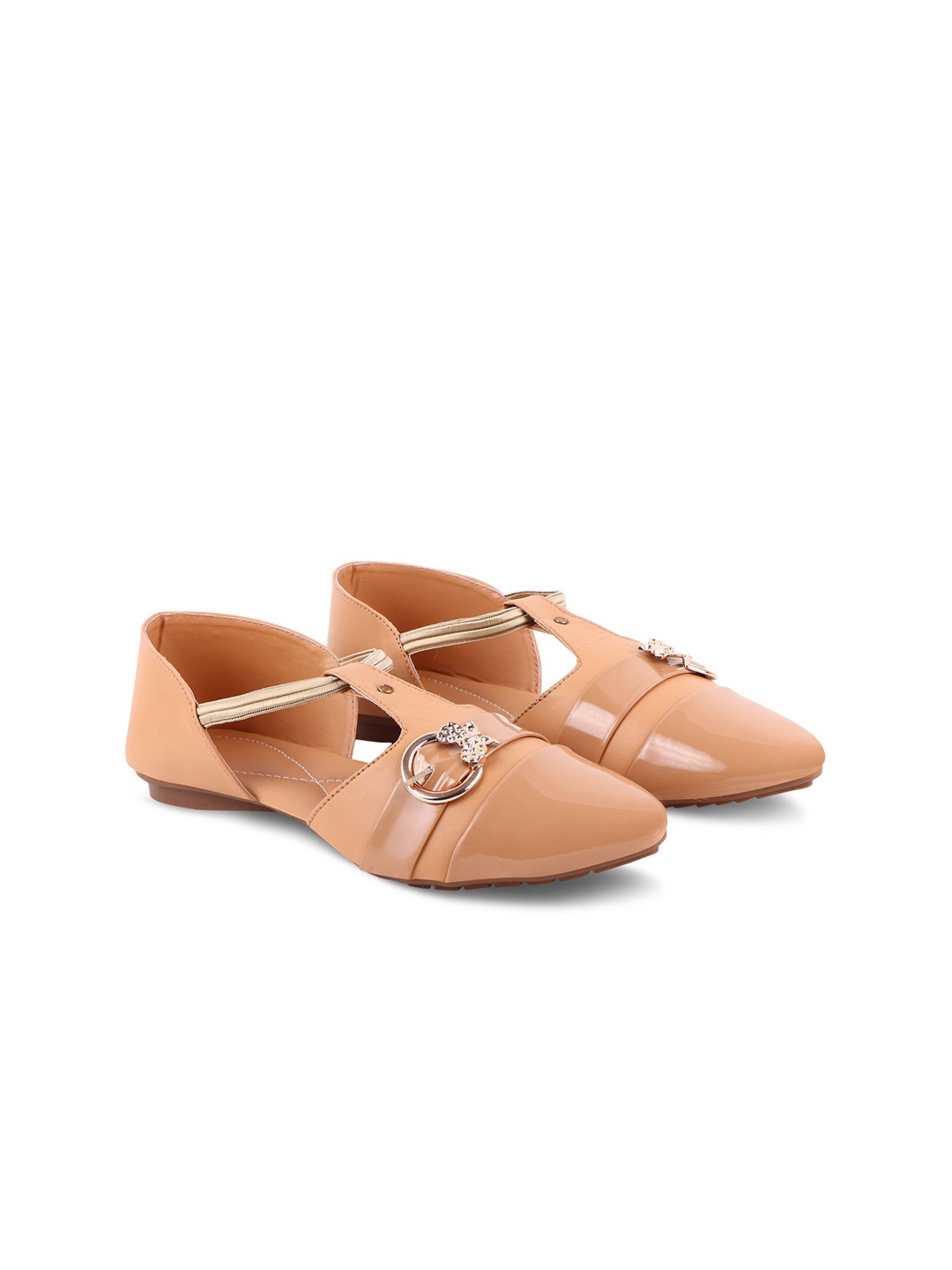 

BAESD Girls Embellished Pointed Toe Ballerinas, Beige