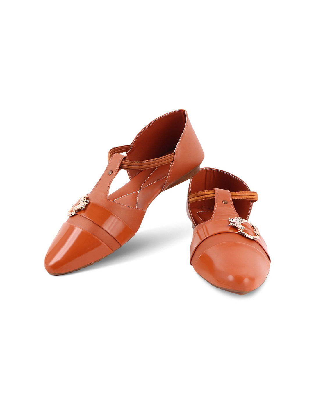 

BAESD Girls Pointed Toe Embellished Ballerinas, Tan