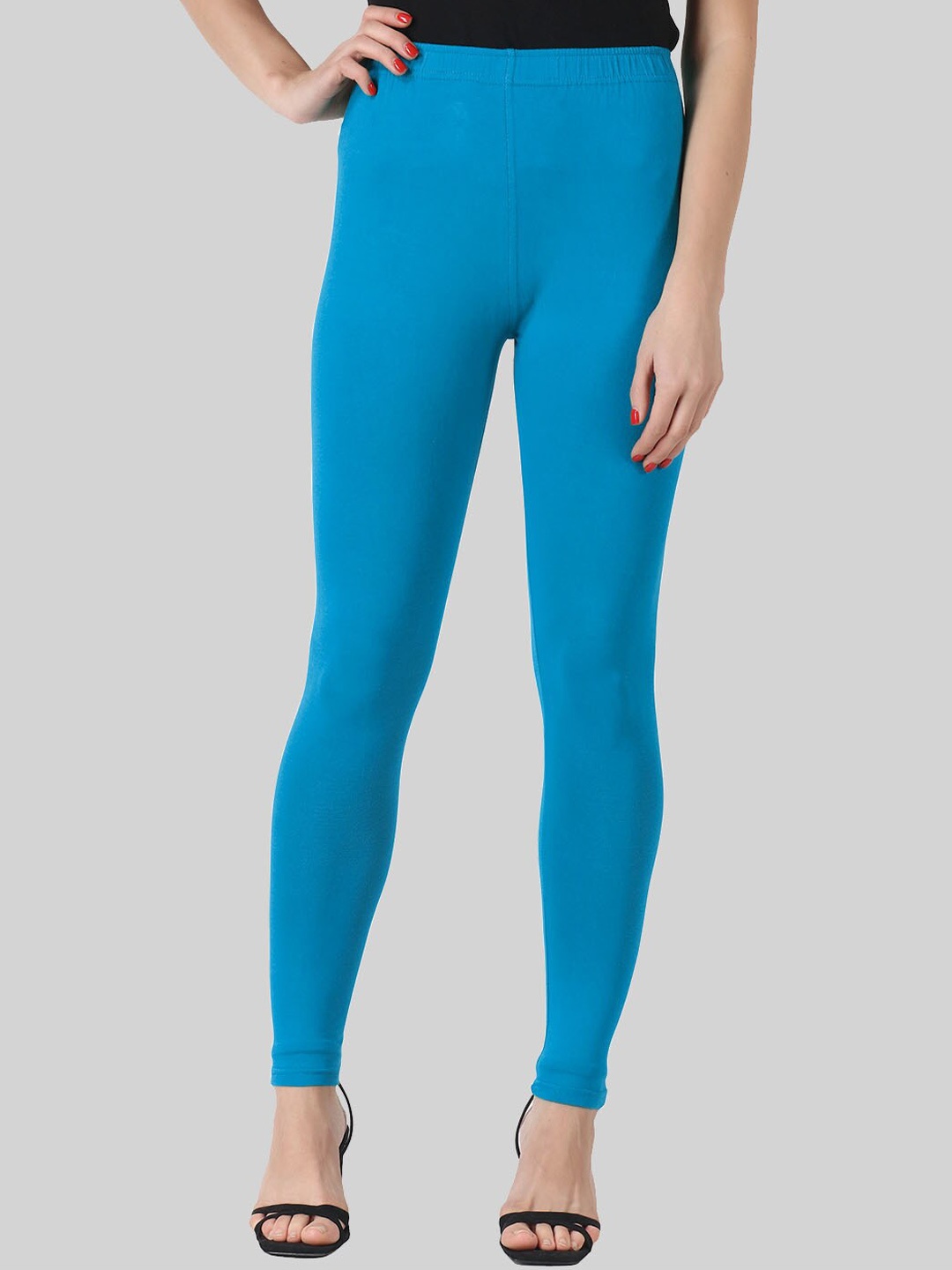 

SAUNDARYA Ankle-Length Anti pilling Leggings, Blue