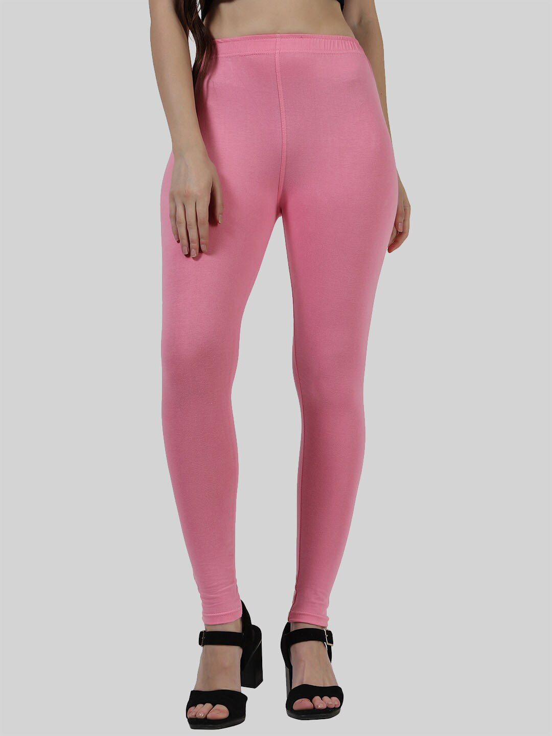 

SAUNDARYA Stretch-Fit Anti-Pilling Ankle-Length Leggings, Pink