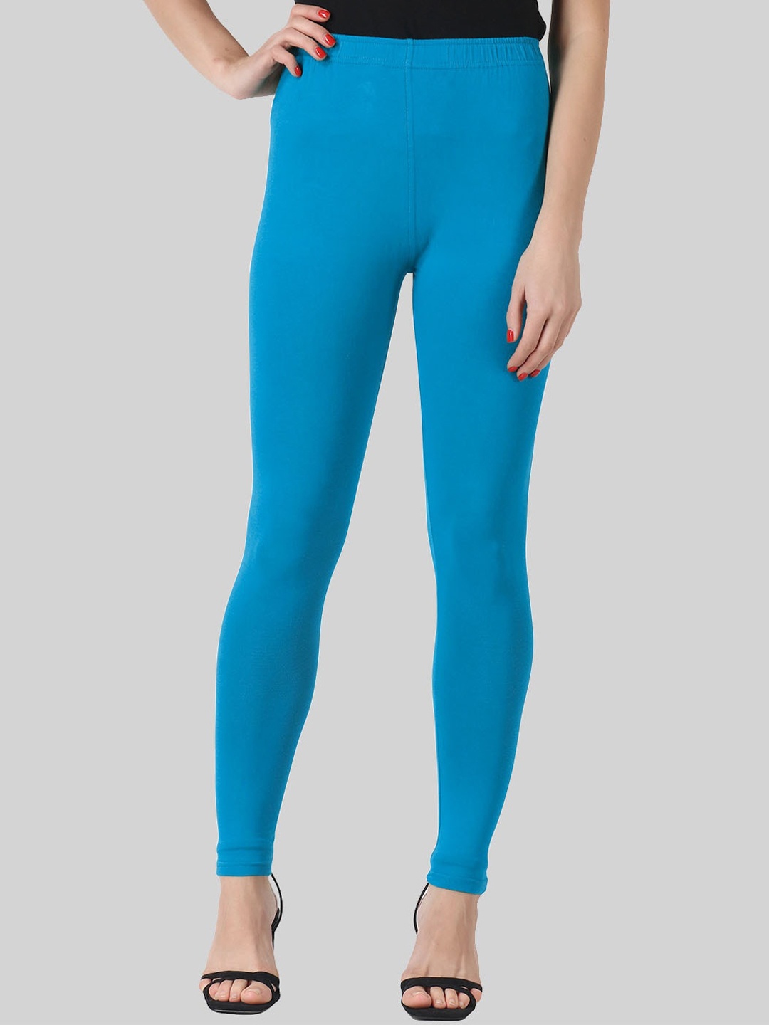 

SAUNDARYA Ankle-Length Anti Pilling Leggings, Blue