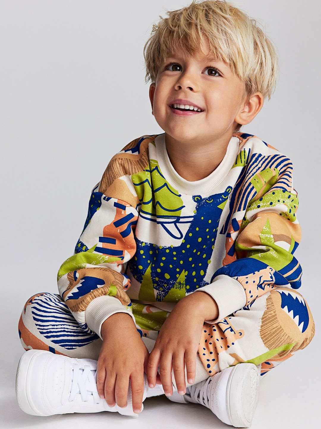 

H&M Boys 2-Piece Sweatshirt Set, Beige