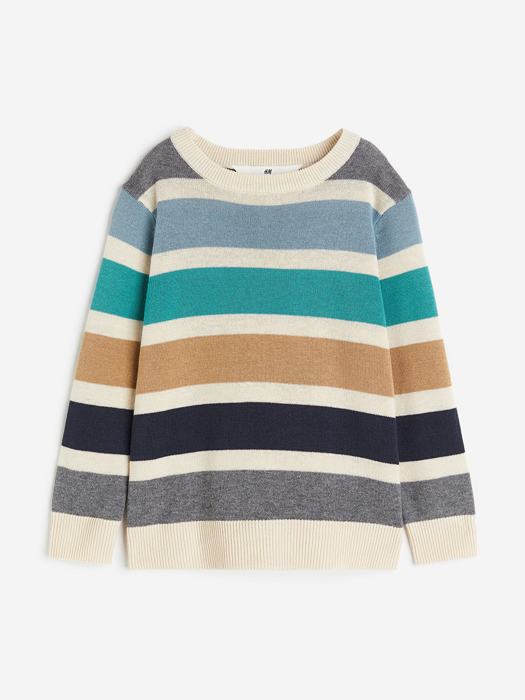 

H&M Boys Jacquard-Knit Cotton Jumper, White