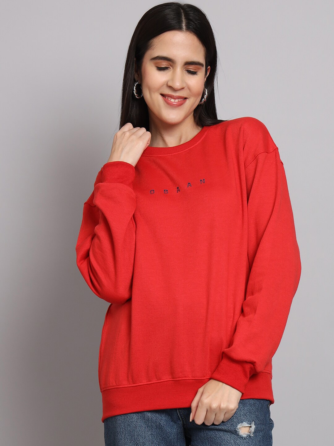 

Obaan Long Sleeves Pullover, Maroon