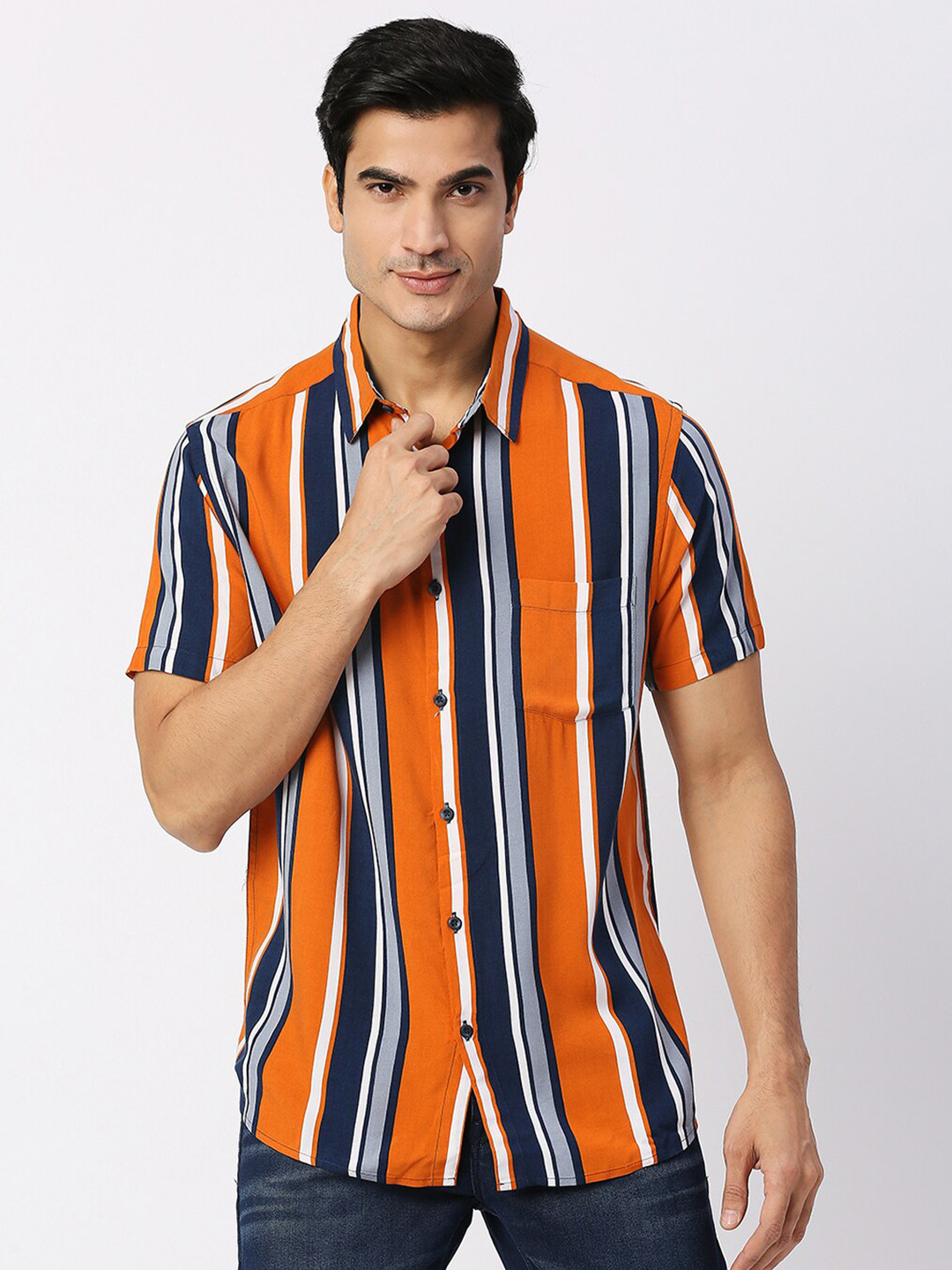 

VALEN CLUB Slim Fit Striped Casual Shirt, Multi