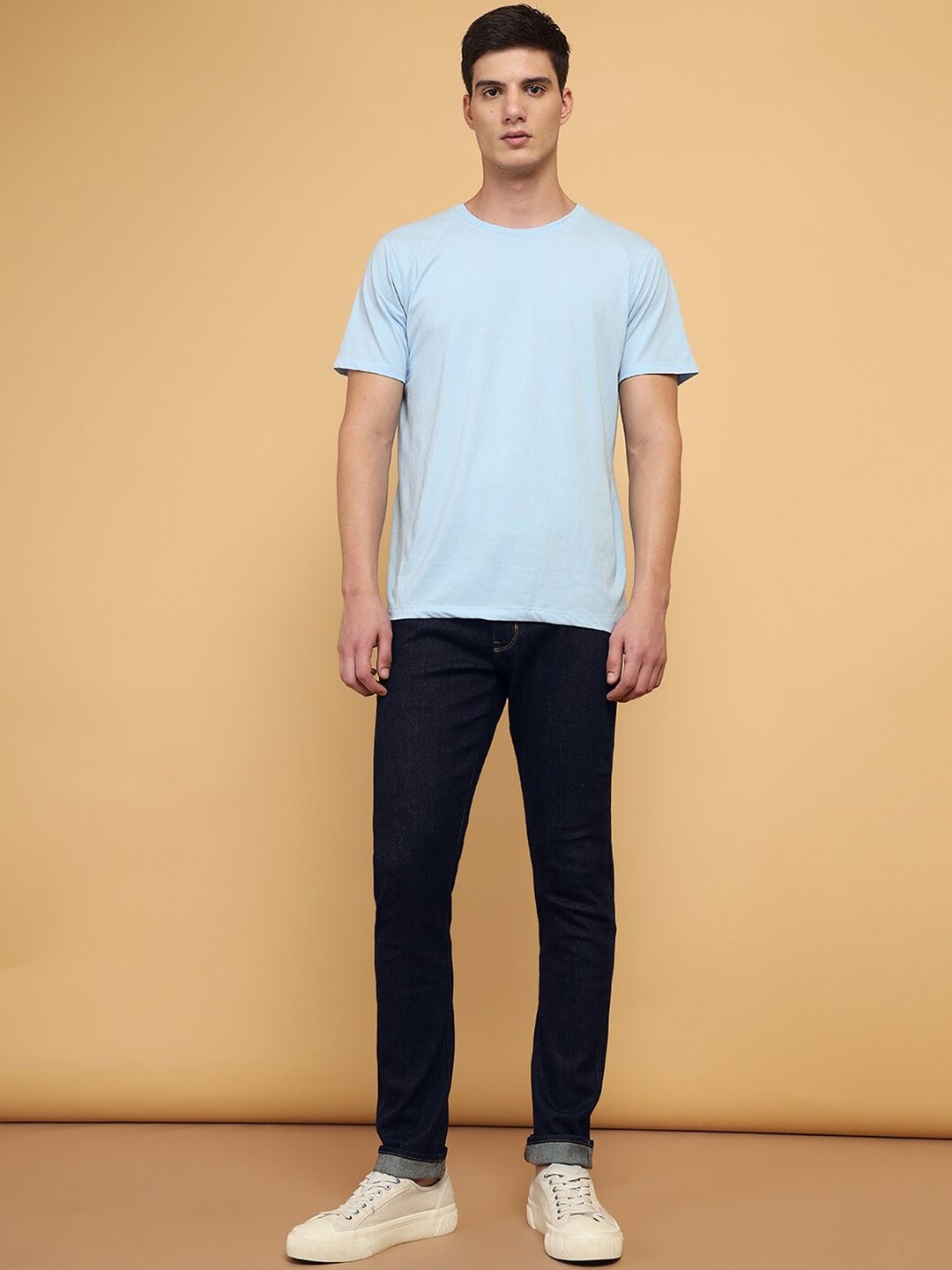 

Wrangler Men Vegas Skinny Fit Low-Rise Clean Look Stretchable Jeans, Blue