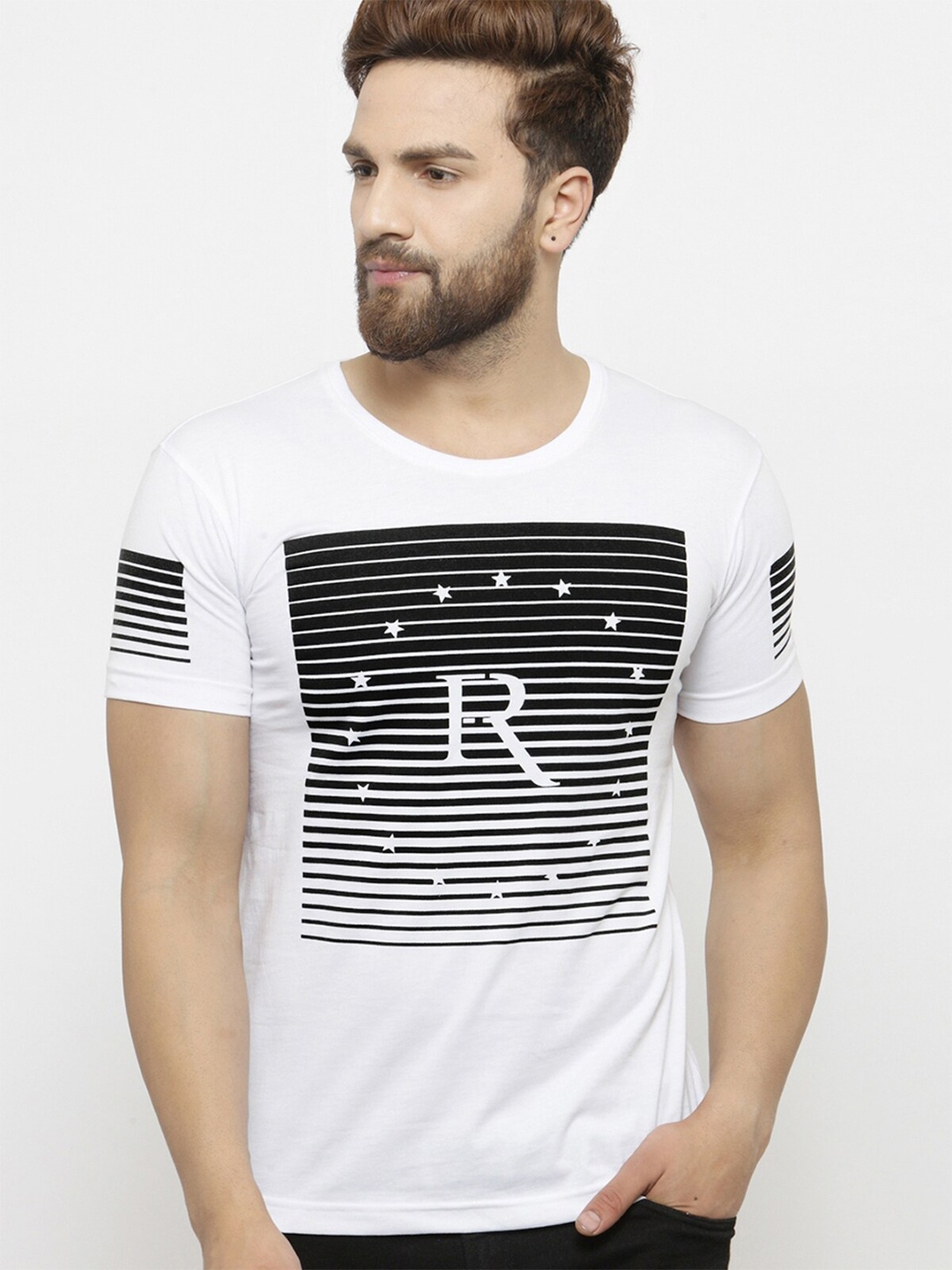 

AUSK Typography Printed Cotton T-shirt, White