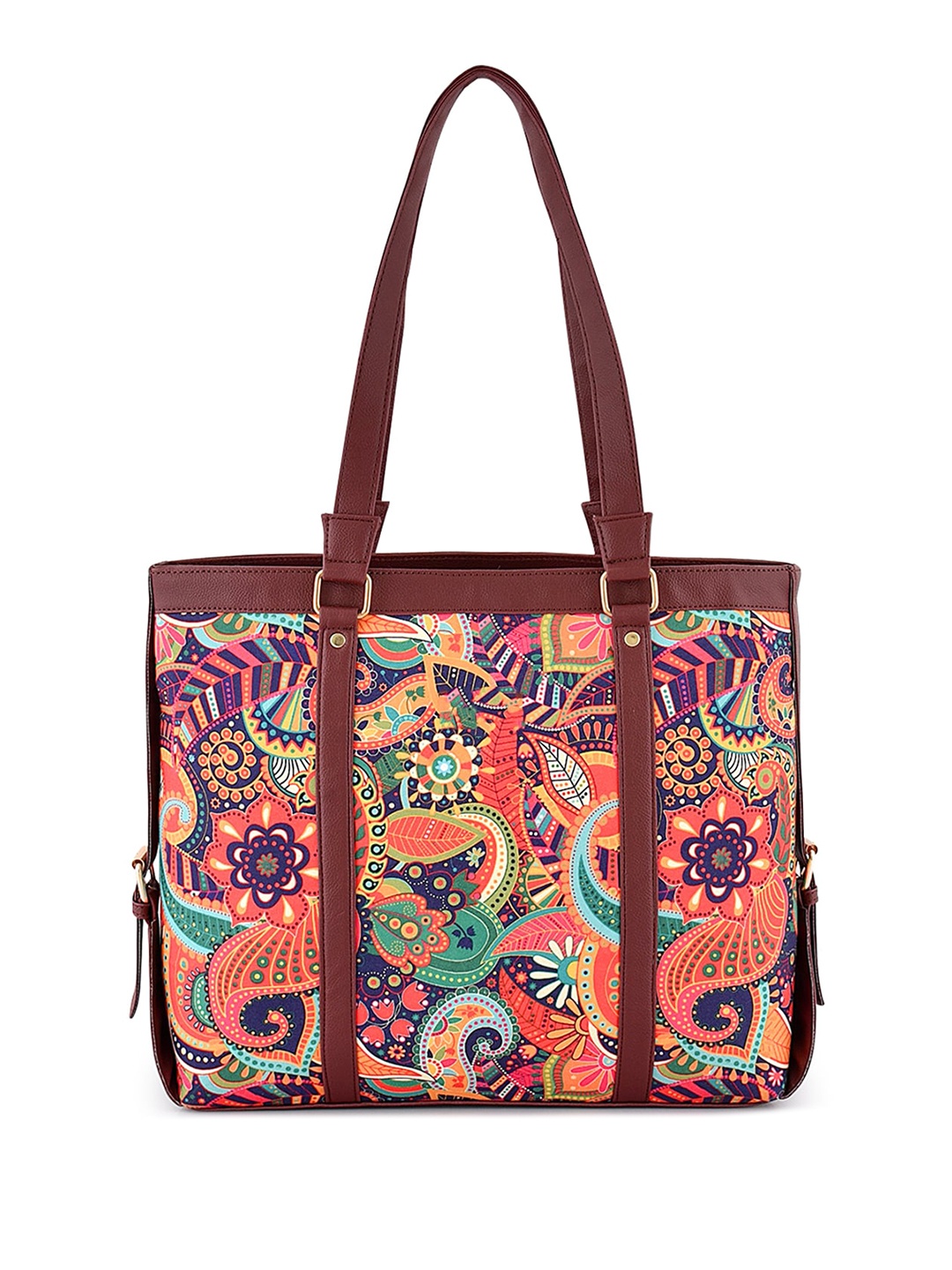 

Anouk Ethnic Motifs Printed Structured Shoulder Bag, Orange