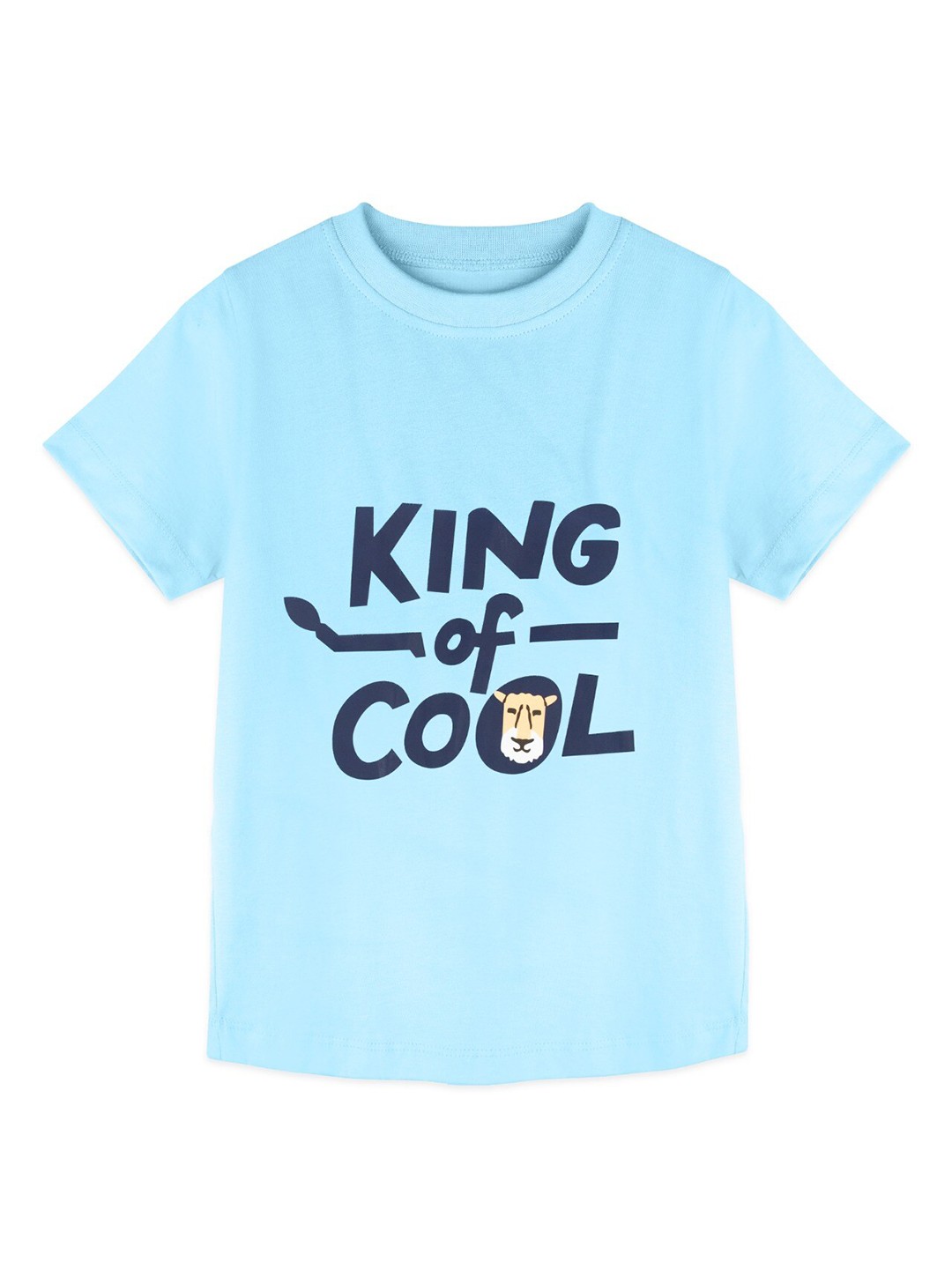 

ZIP ZAP ZOOP Boys Blue Typography Printed 3D Grip Pockets T-shirt